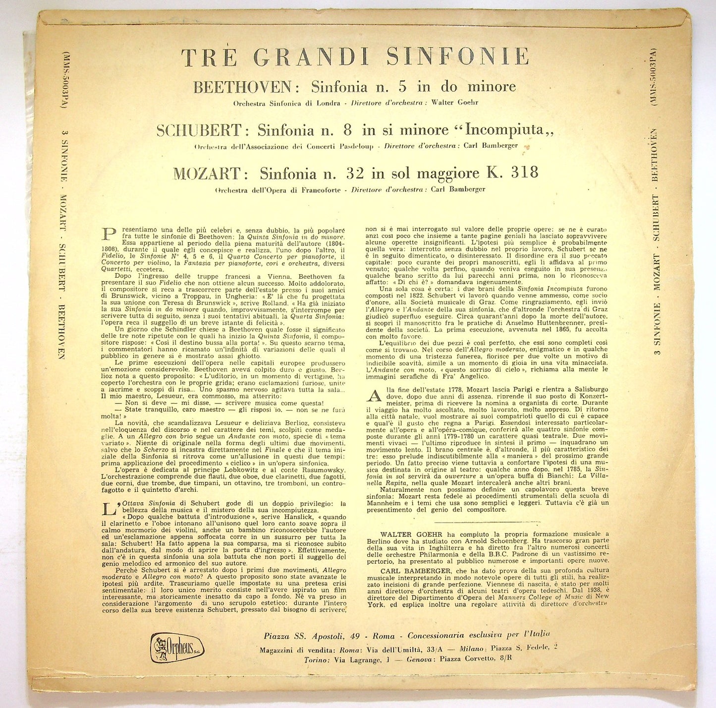 EBOND Mozart, Schubert, Beethoven - 3 Sinfonie - Mozart Vinile V123099