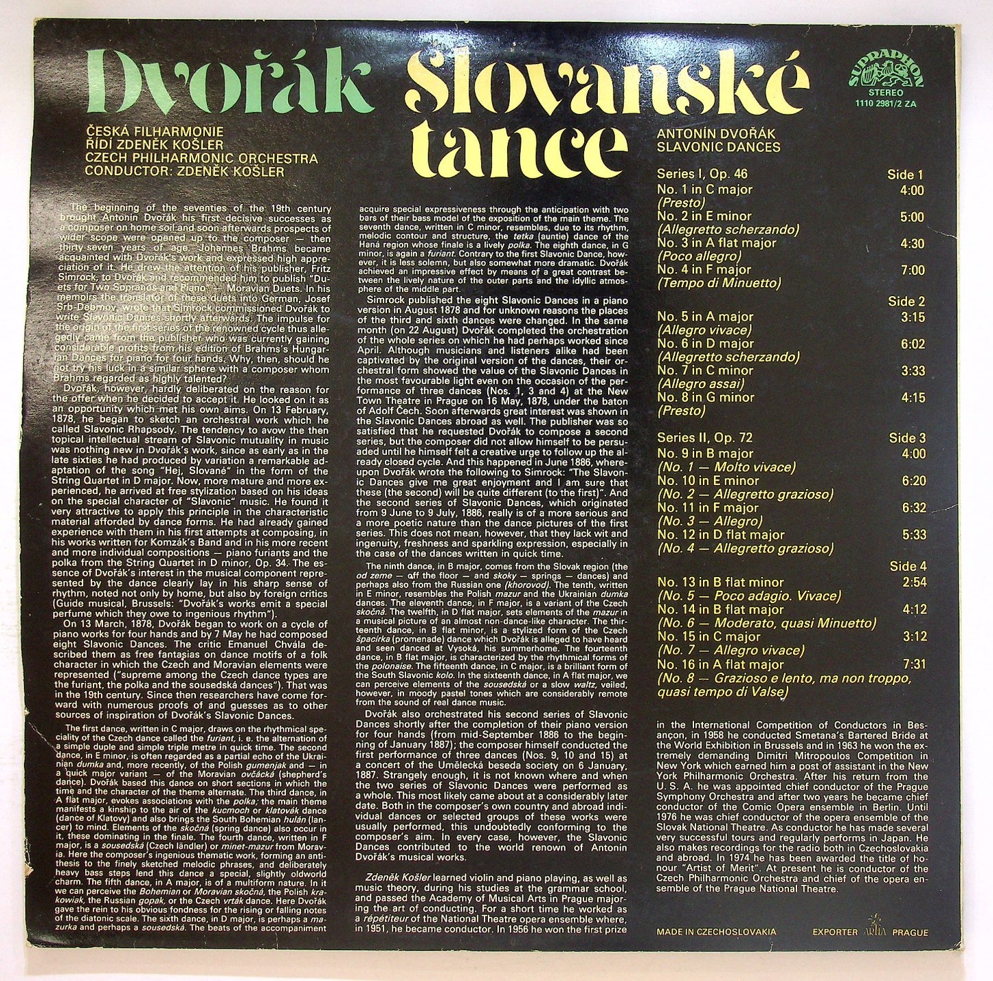 EBOND Dvořak - Slovanske Tance Vinile V123108