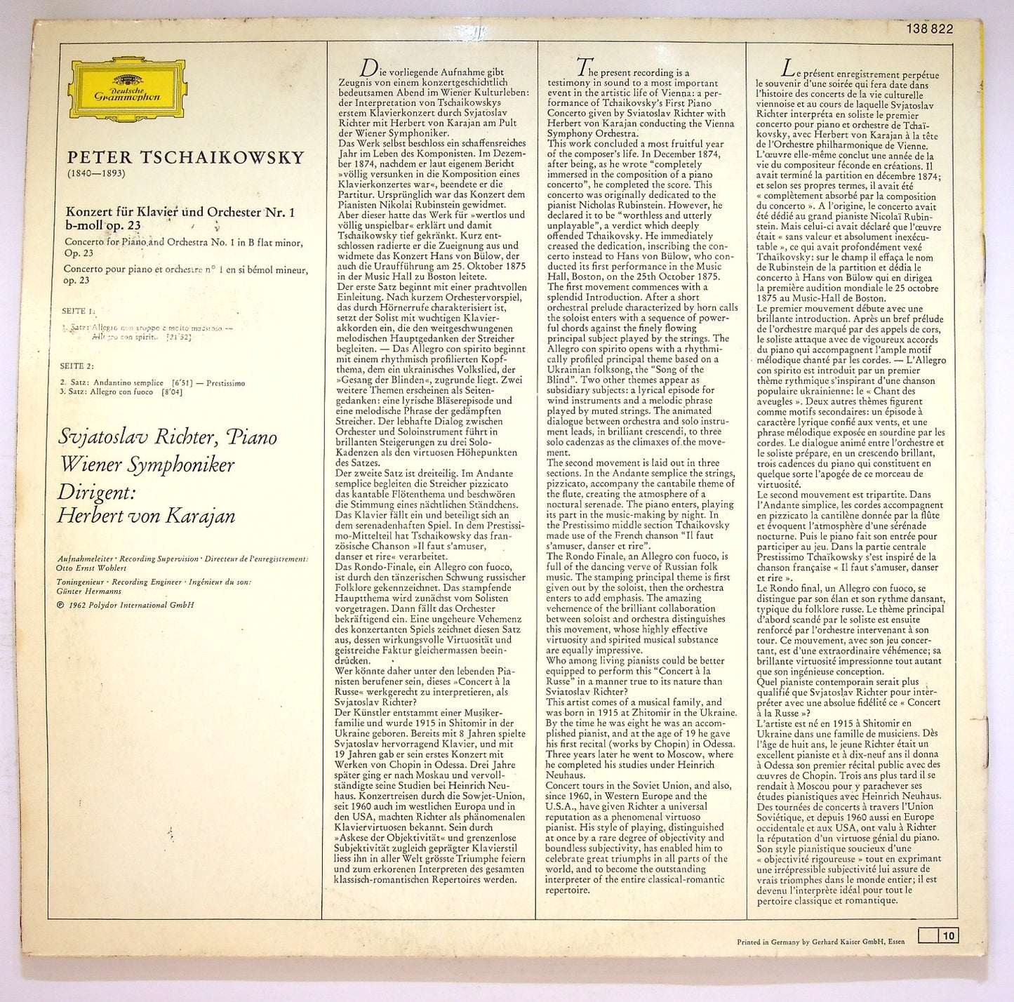 EBOND Tschaikowsky - lavierkonzert Nr.1 B-moll Piano Concerto No1 Vinile V123111