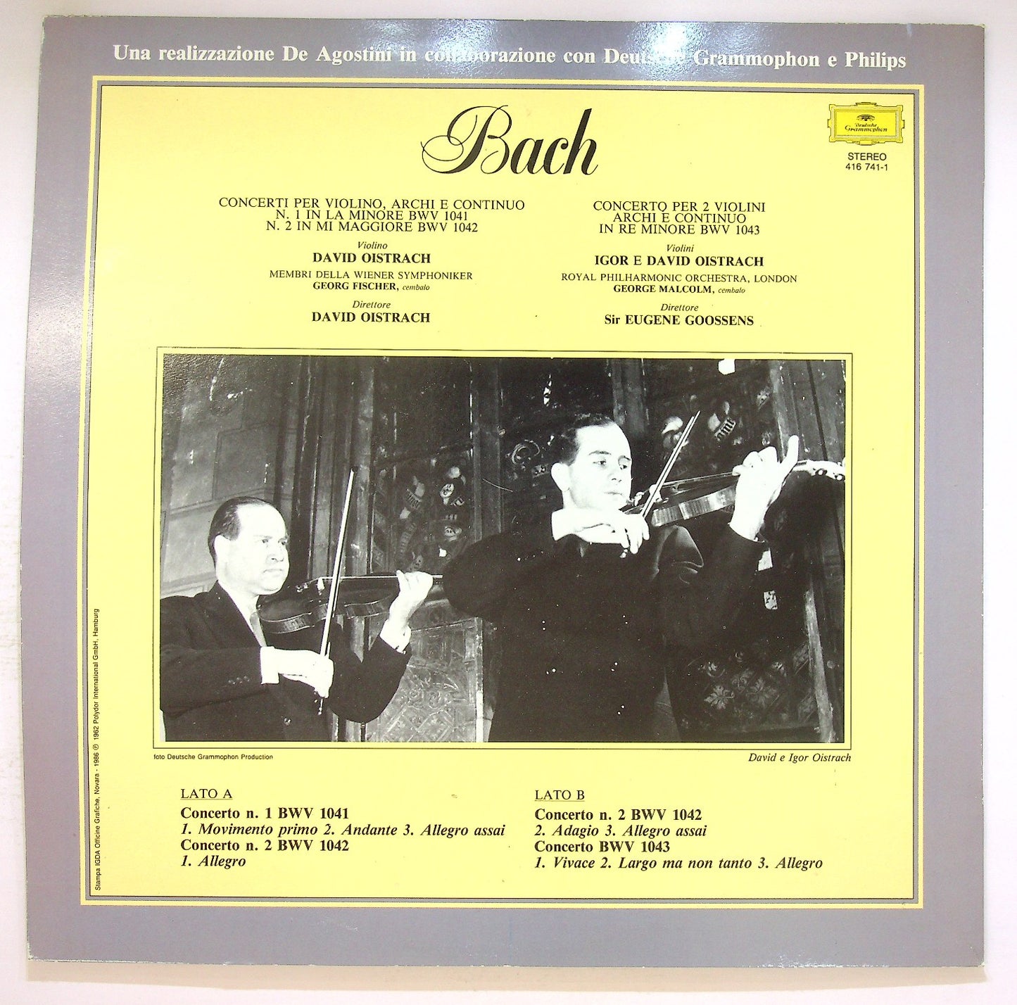 EBOND Bach - Concerti Per Violino Archi E Continuo Vinile V123112