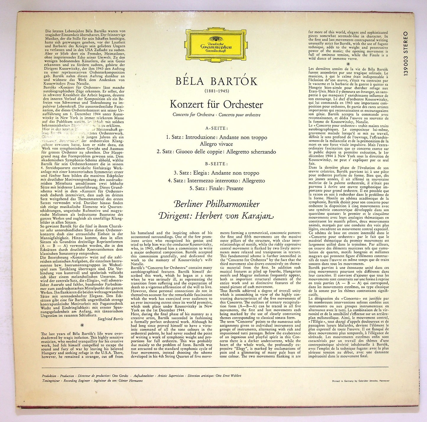 EBOND Bartok - Konzert Fur Orchester Vinile V123130