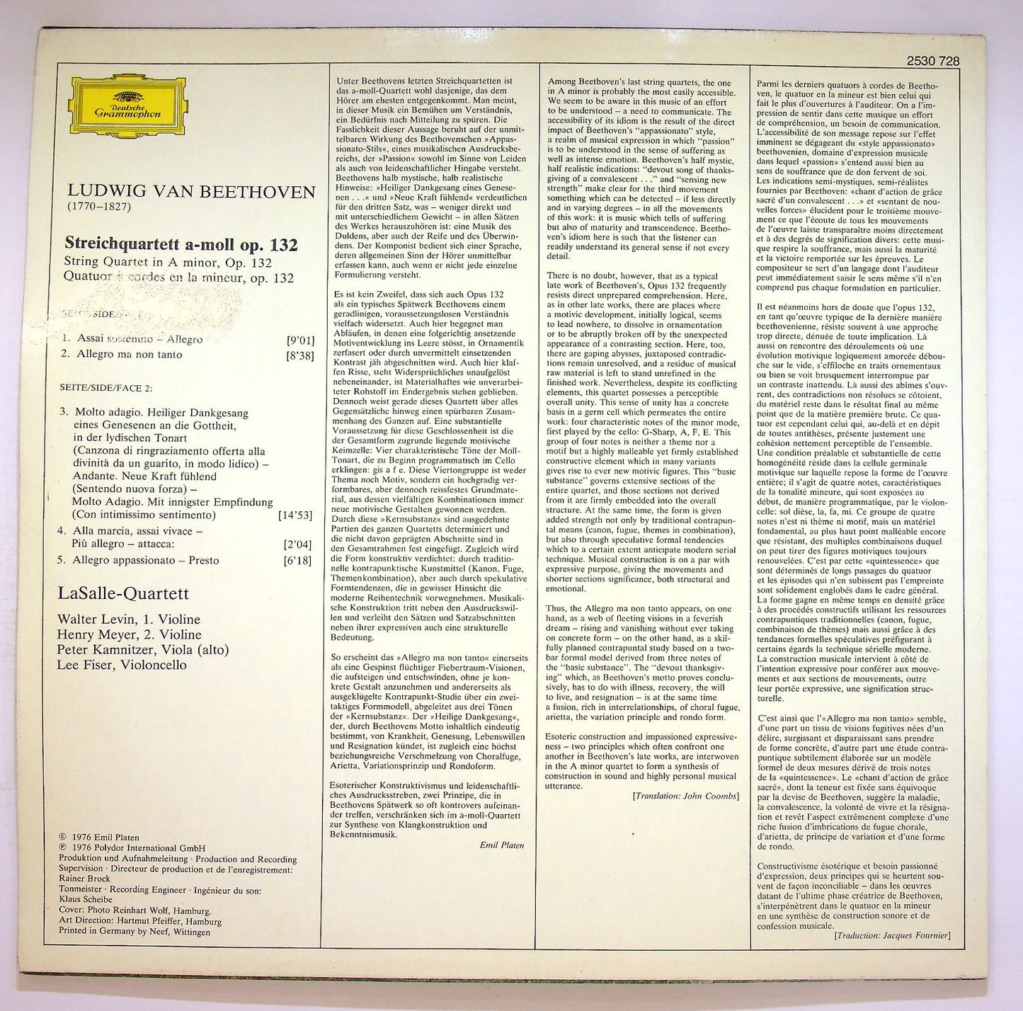 EBOND Beethoven - Streichquartett - String Quartet Op. 132 Vinile V123133