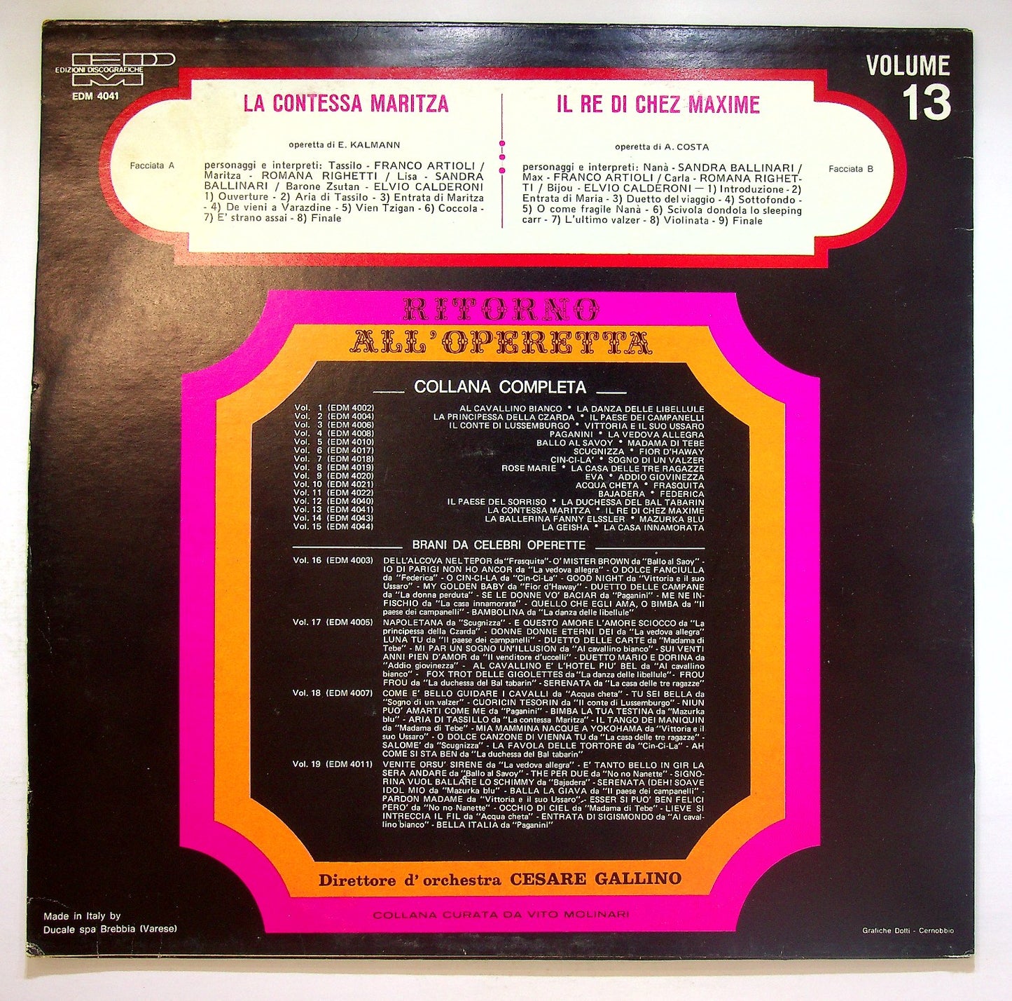 EBOND Cesare Gallino - Ritorno All'Operetta Volume 13 Vinile V124016