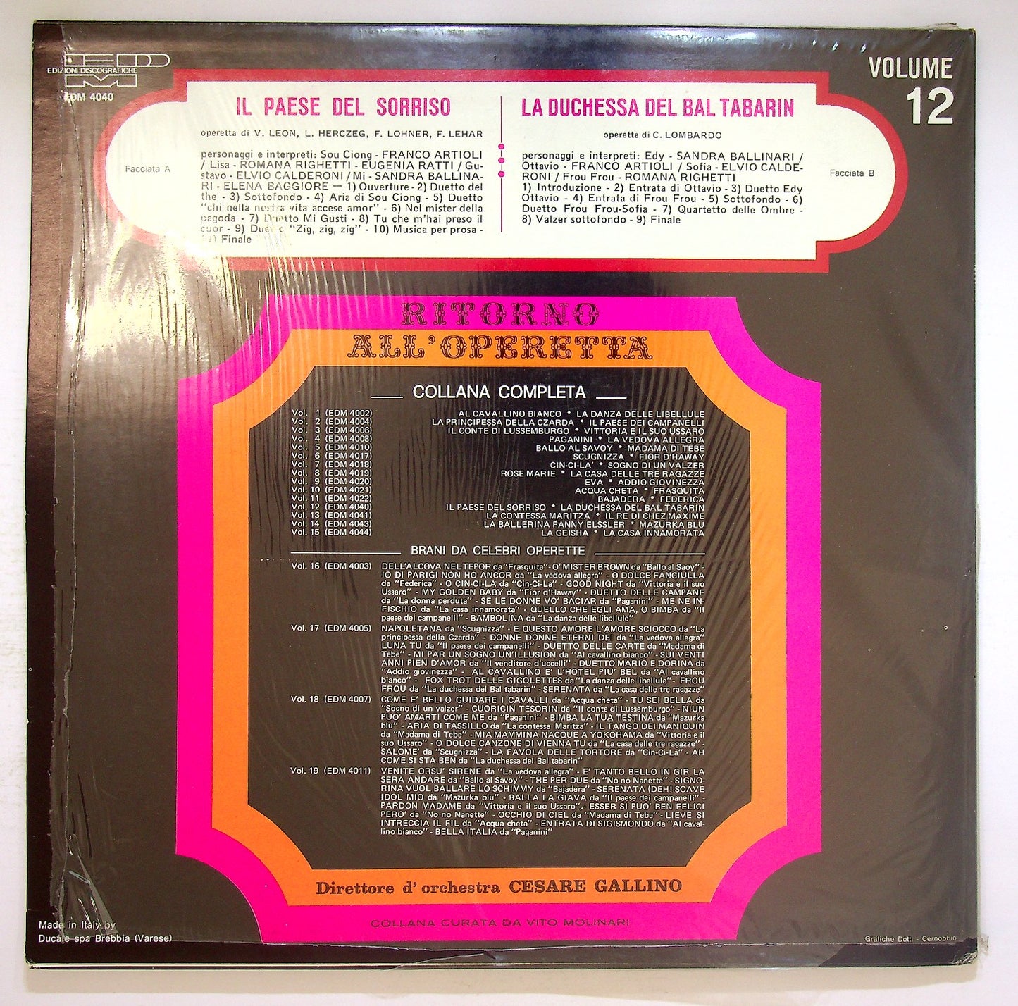 EBOND Cesare Gallino - Ritorno All'Operetta Volume 12 Vinile V124022