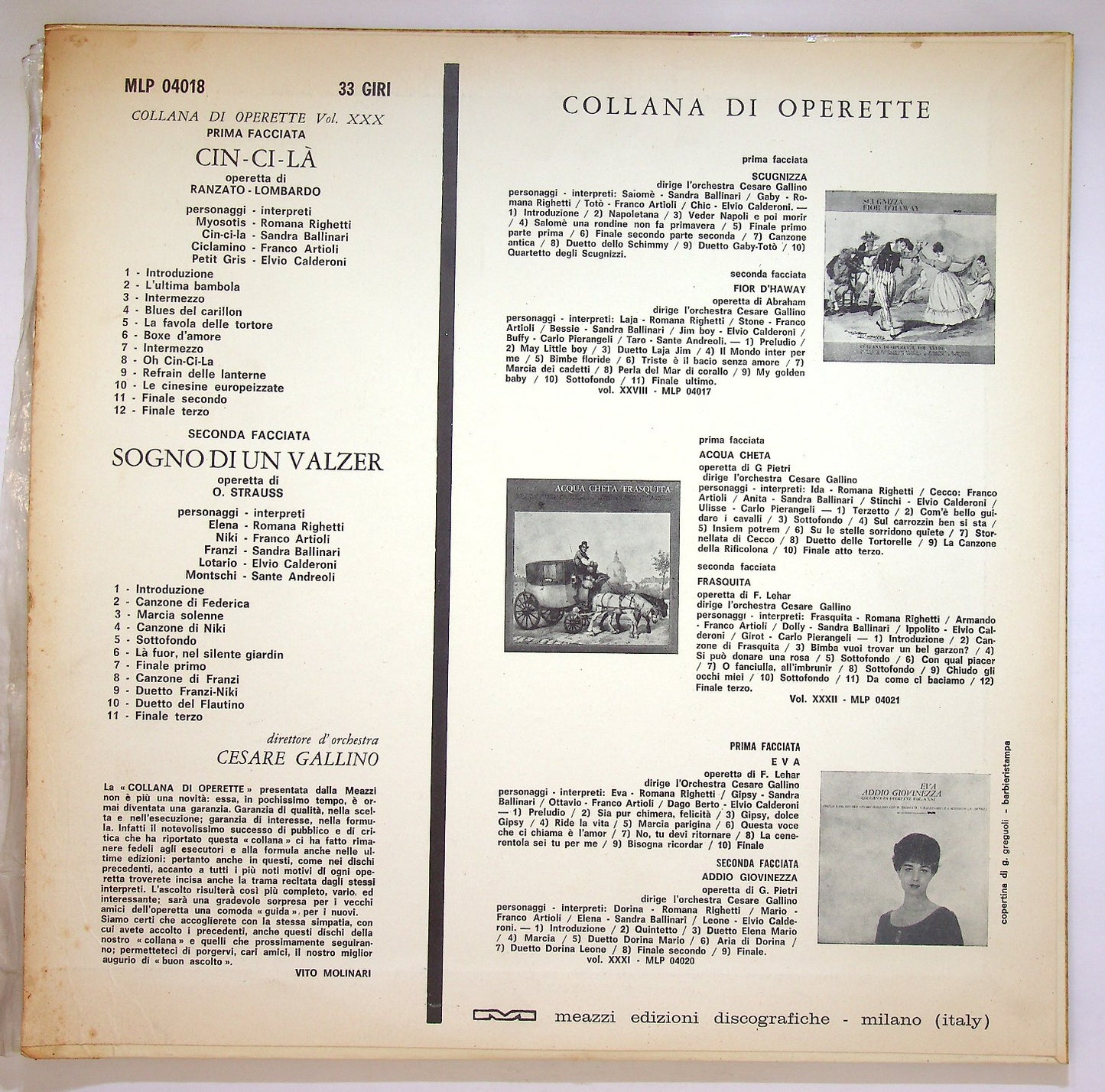 EBOND Cesare Gallino - Cin-ci-la / Sogno di un Valzer Vinile V124026