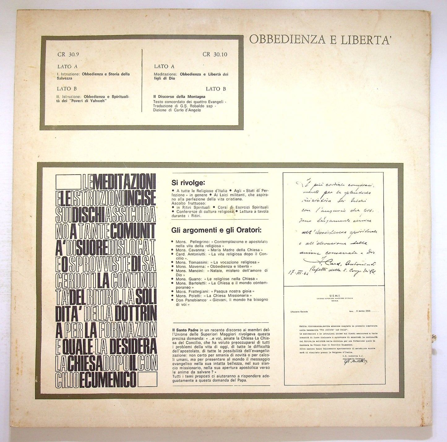 EBOND Luigi Maverna - Obbedienza E Liberta Vinile V124067