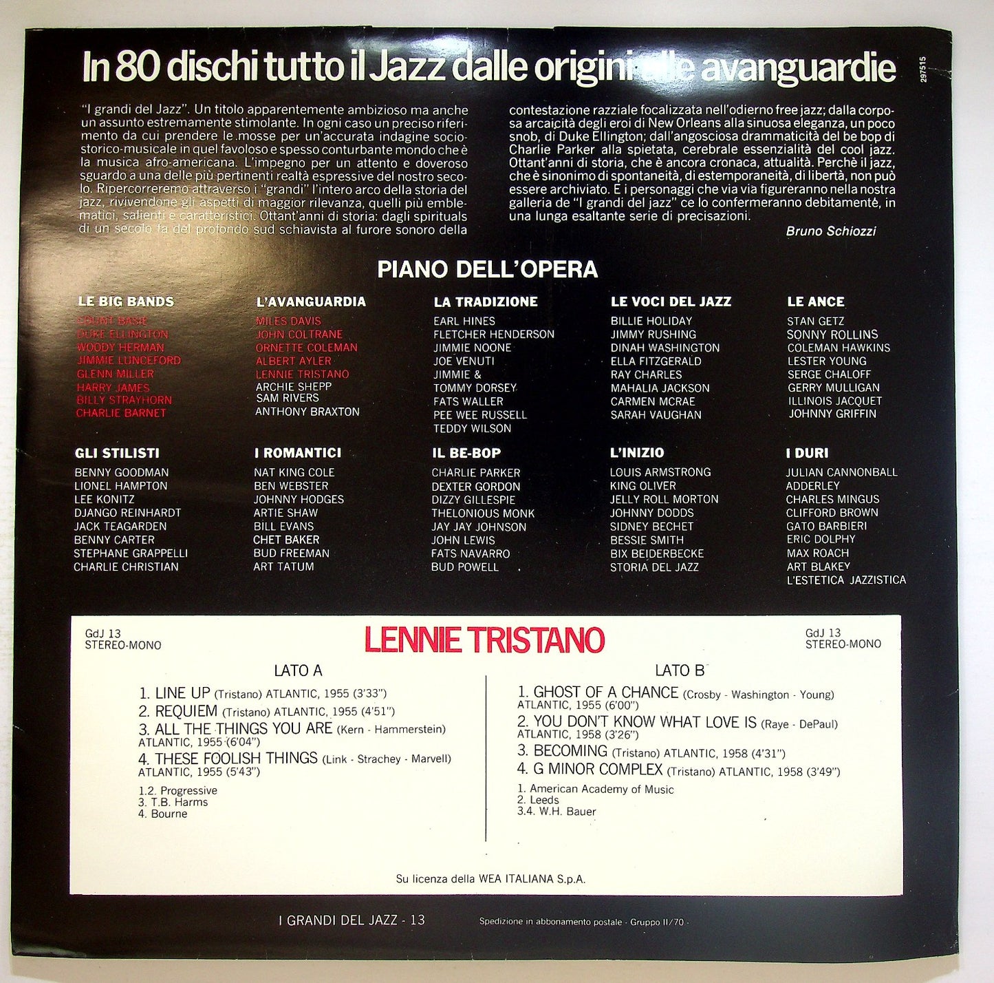 EBOND Lennie Tristano - Lennie Tristano Vinile V124071