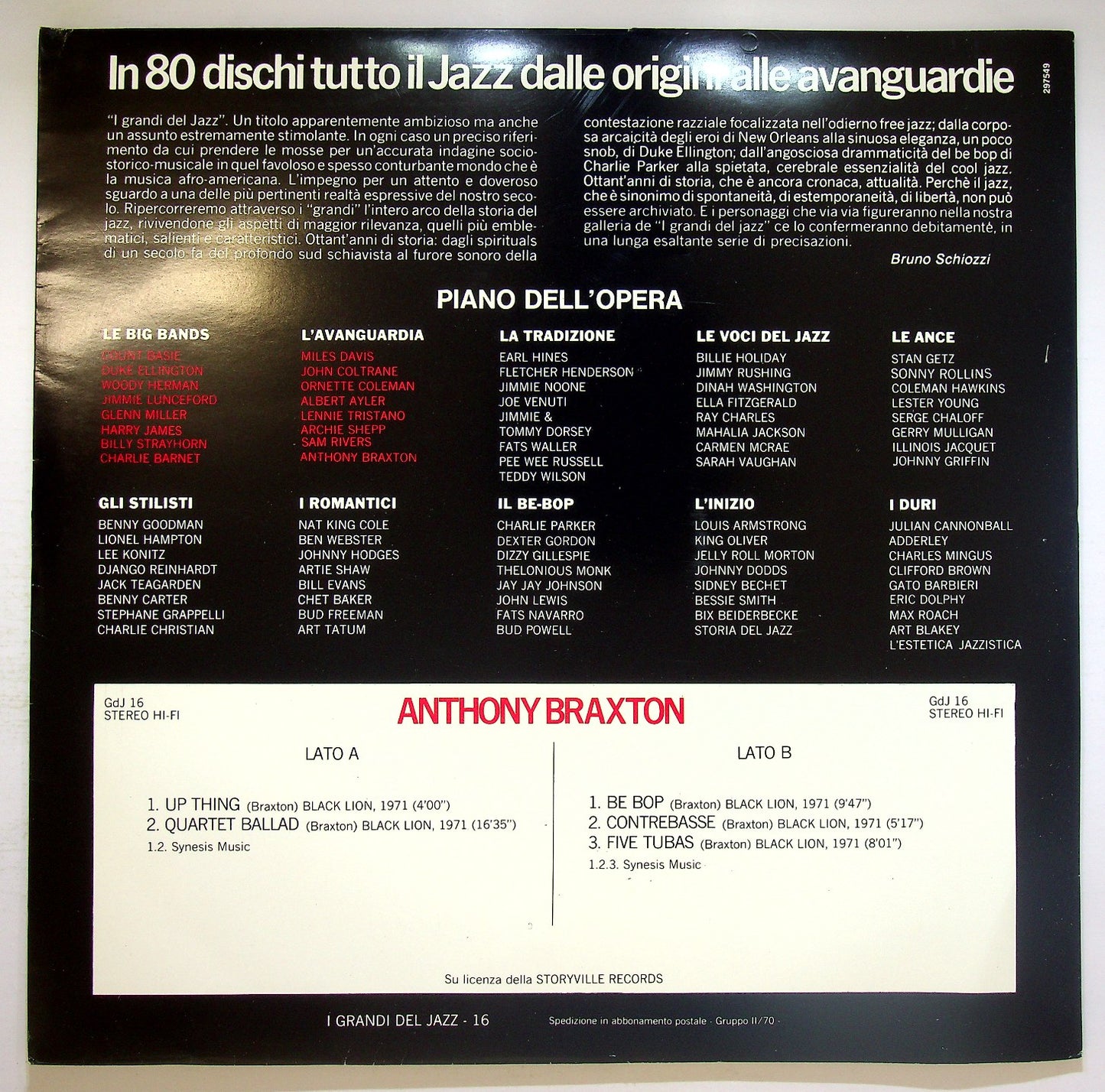 EBOND Anthony Braxton - Anthony Braxton Vinile V124074