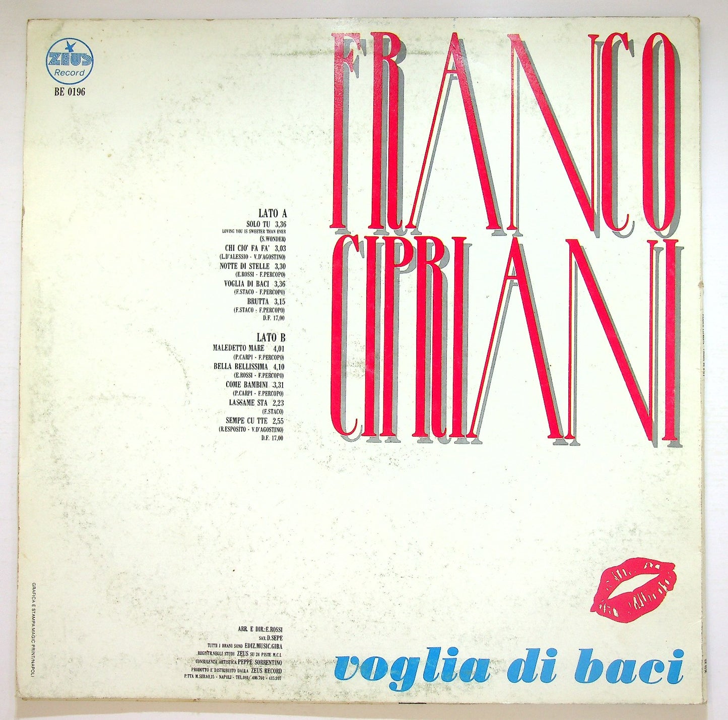 EBOND Franco Cipriani - Voglia Di Baci Vinile V124140