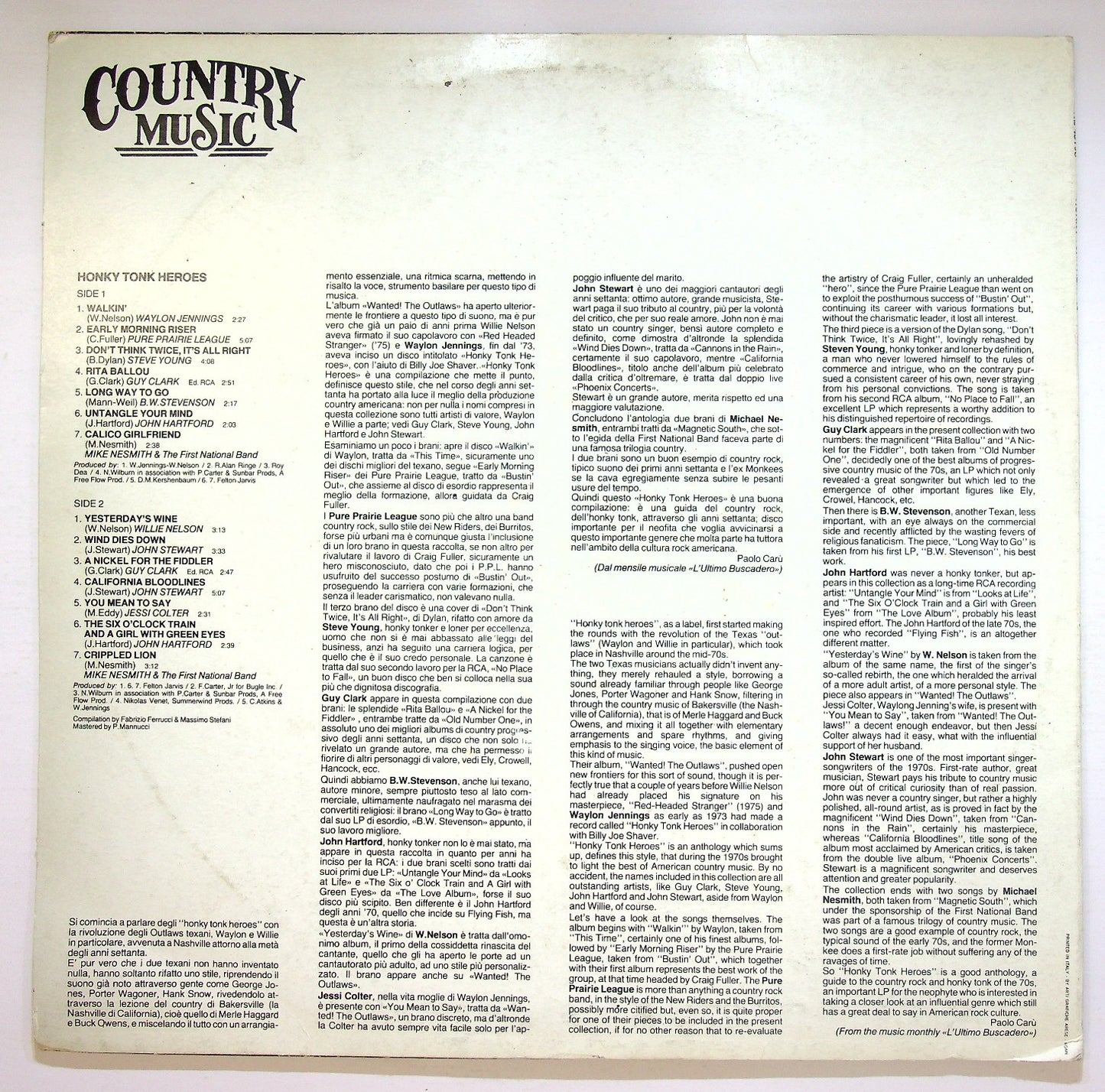 EBOND Various - Honky Tonk Heroes Vinile V125001