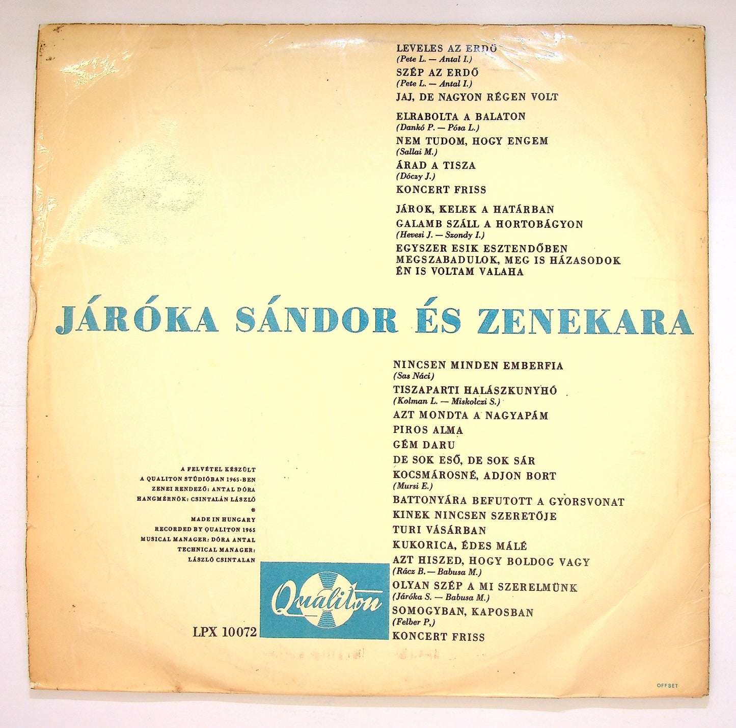 EBOND Jaroka Sandor Es Zenekara - Hungarian Souvenirs Vinile V125017