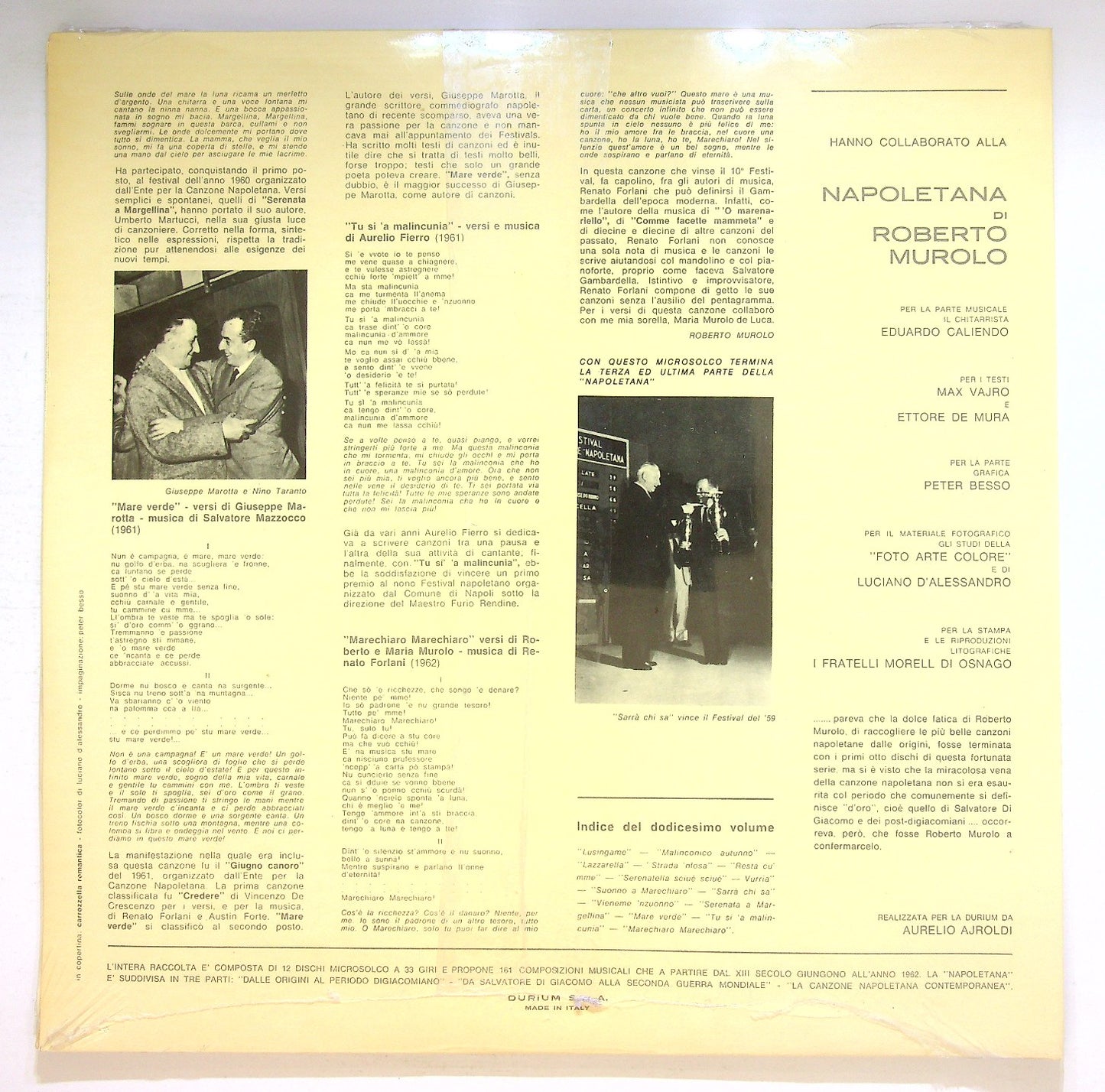 EBOND Antologia Cronologica Della Canzone Partenopea Vol 12 Vinile V125044