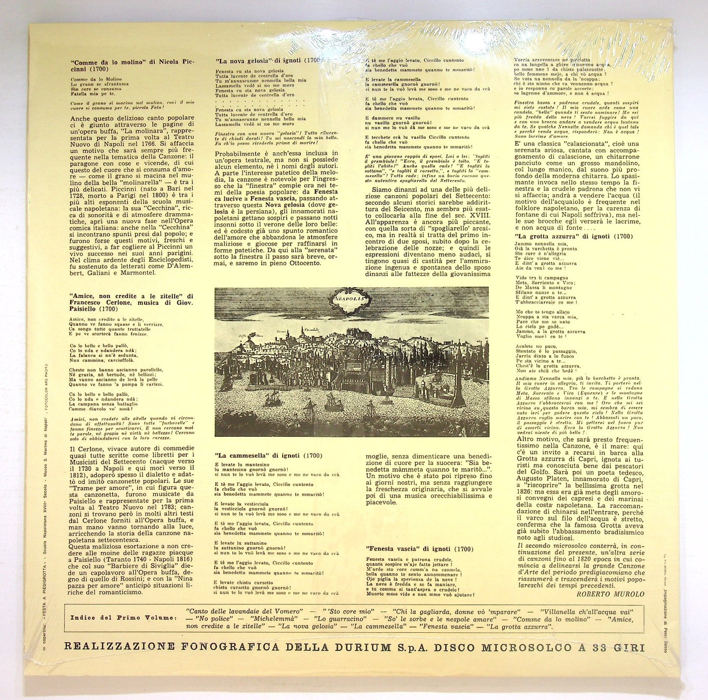 EBOND Antologia Cronologica Della Canzone Partenopea Vol 1 Vinile V125046