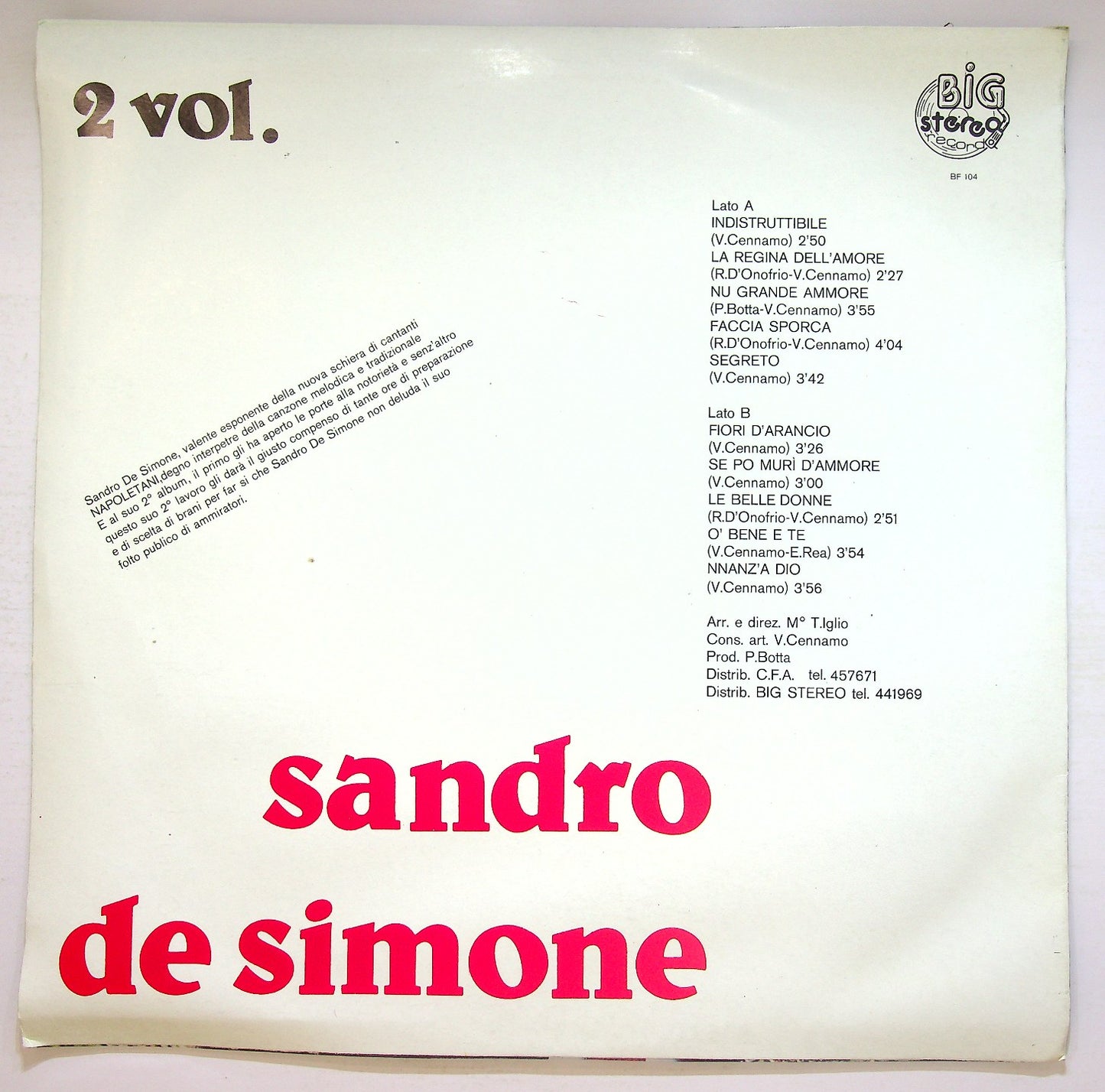 EBOND Sandro De Simone - Vol. 2 Vinile V125078