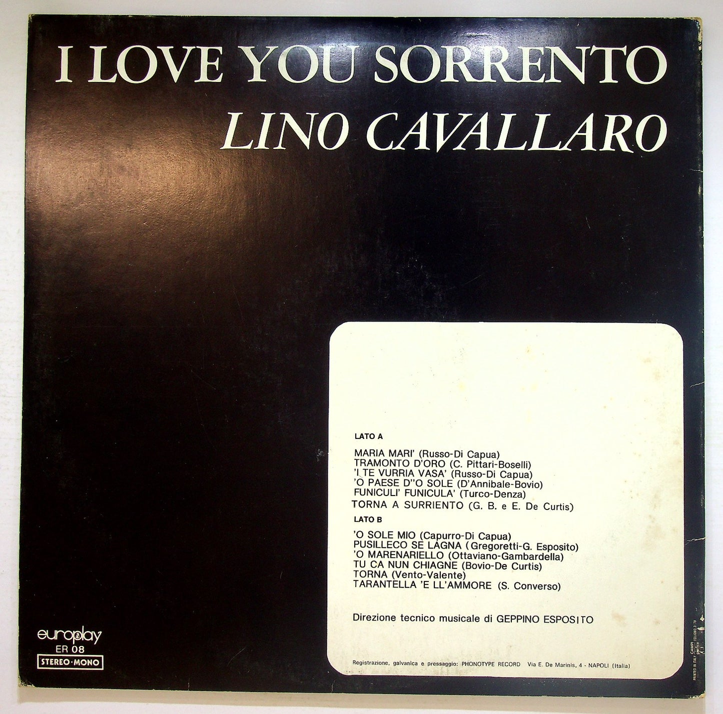 EBOND Lino Cavallaro - Love You Sorrento Vinile V125092