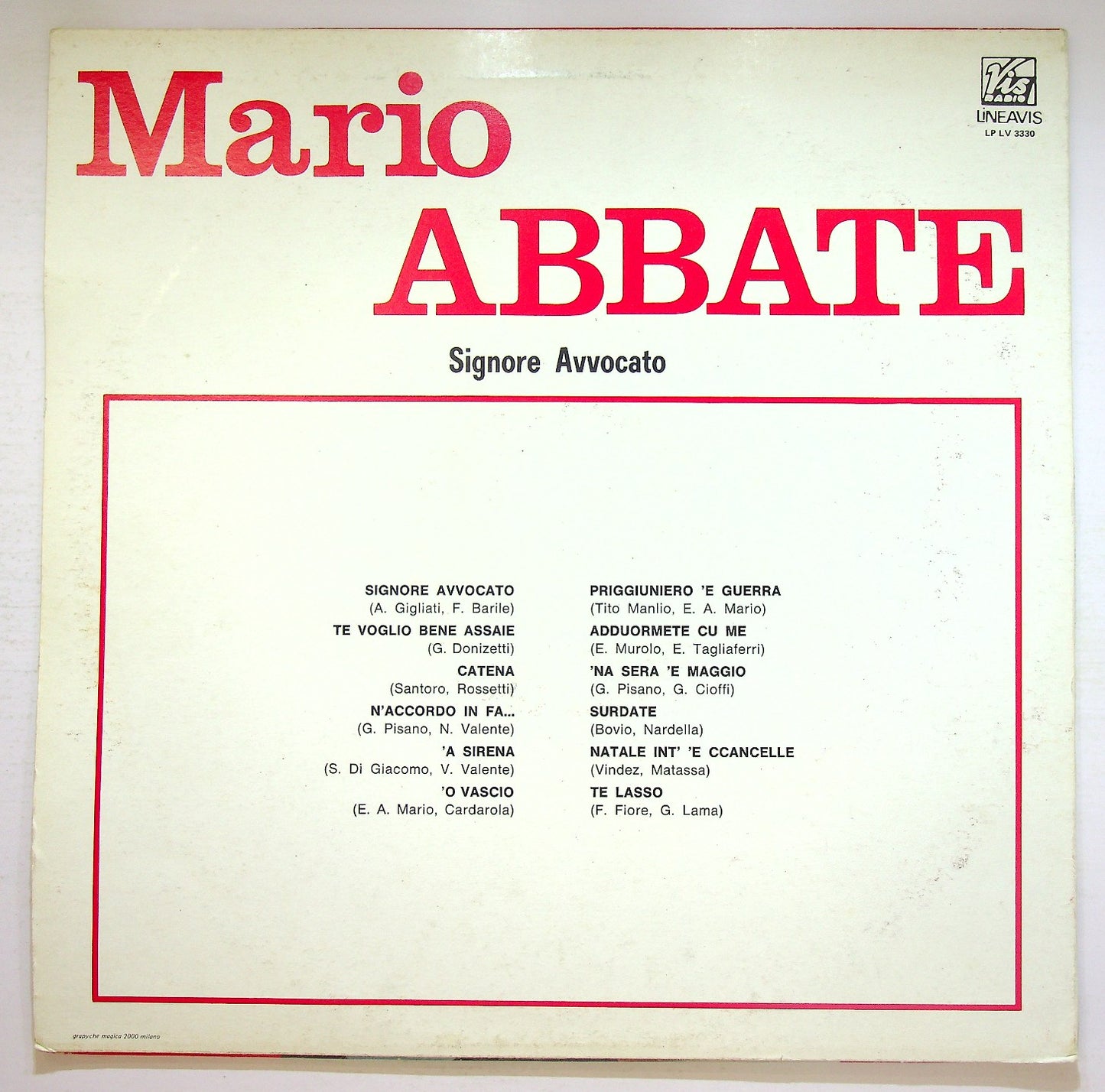 EBOND Mario Abbate - Signore Avvocato Vinile V125094