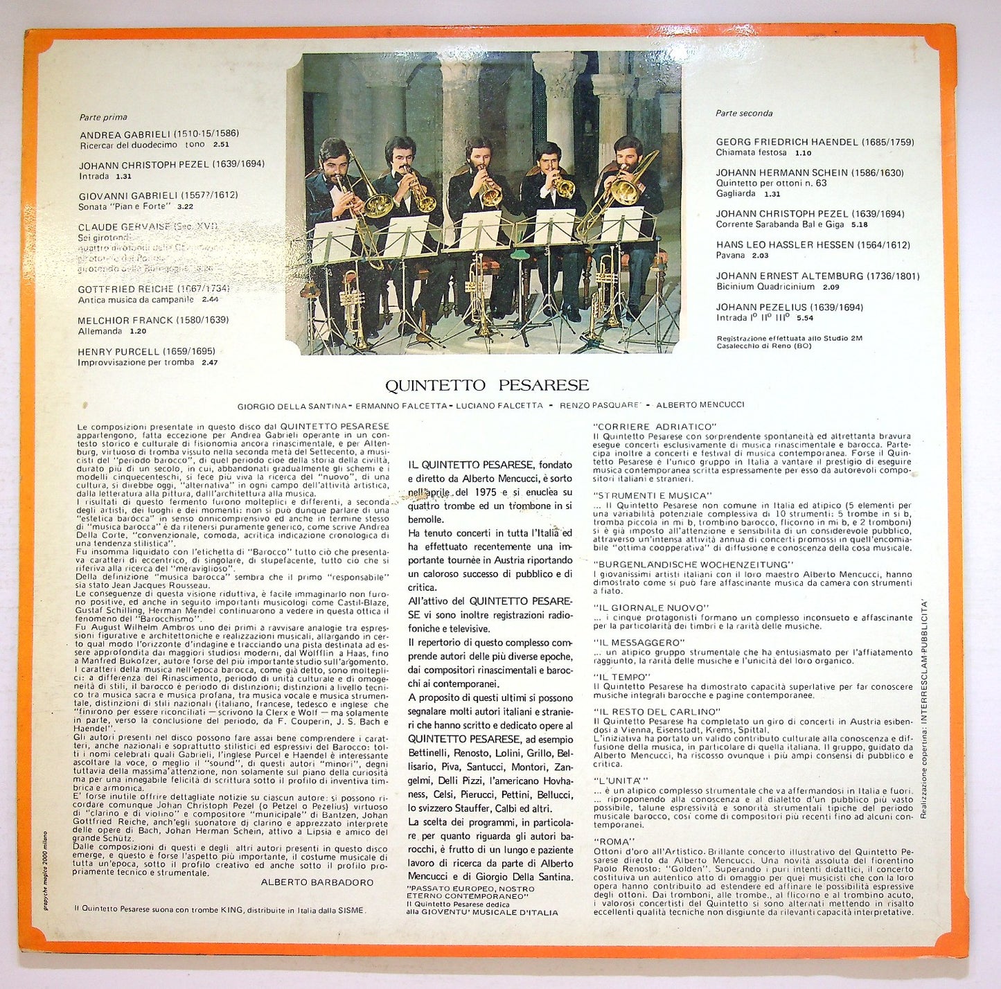 EBOND Quintetto Pesarese - Musica In Fondo Oro Vinile V125128