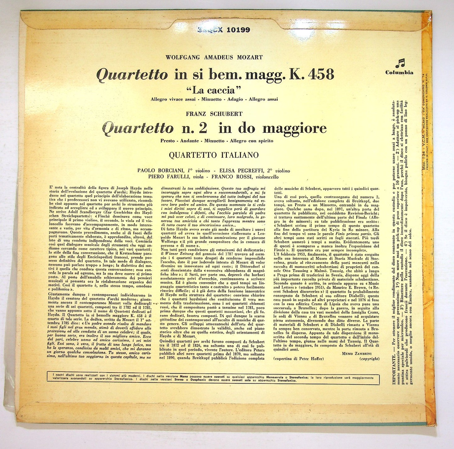 EBOND Quartetto Italiano - Quartetto In Si Bem. Magg. K. 458 Vinile V125129