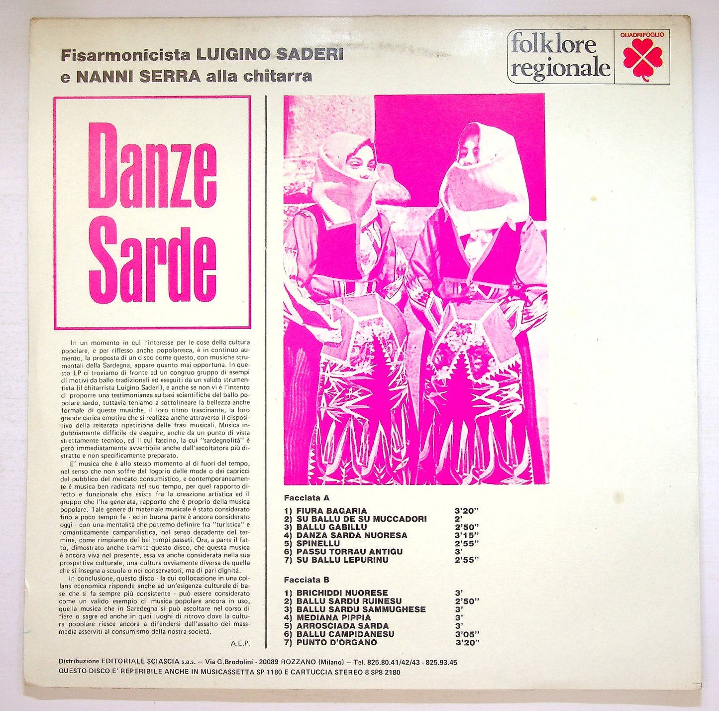 EBOND Luigino Saderi , Nanni Serra - Danze Sarde Vinile V125145
