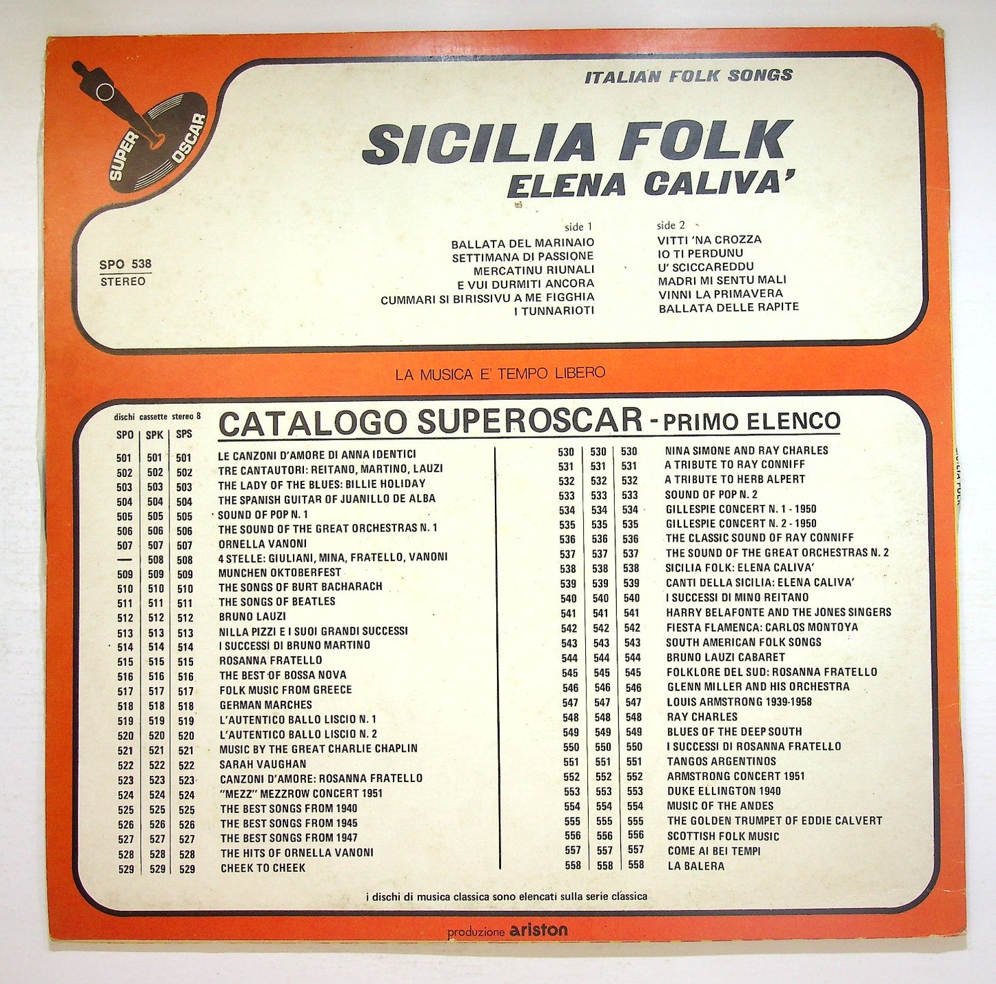 EBOND Elena Caliva - Sicilia Folk Vinile V126001