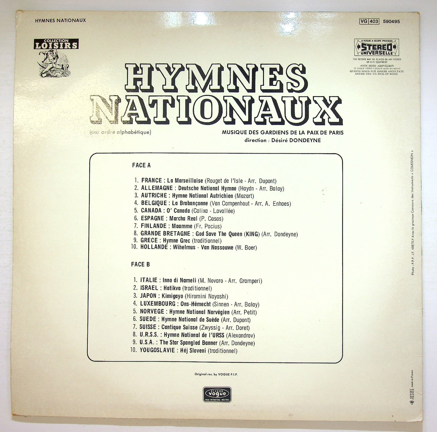 EBOND Hymnes Nationaux Vinile V126024