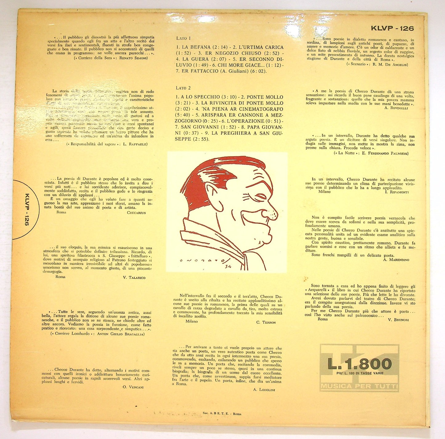 EBOND Checco Durante - Le Piu Belle Poesie Di Checco Durante Vinile V126037