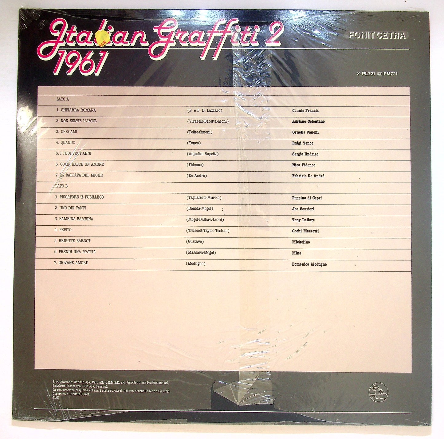 EBOND Various - Italian Graffiti 2 1961 Vinile V126052