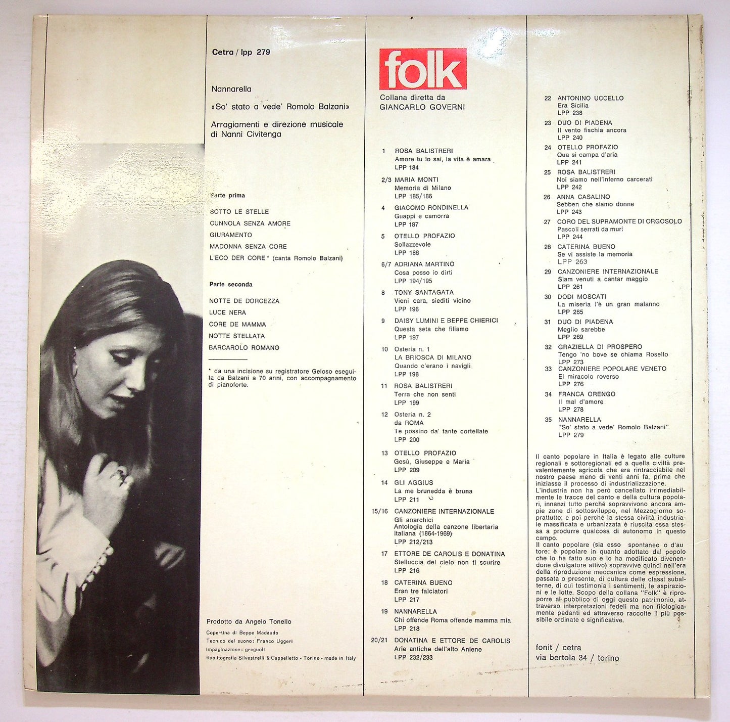 EBOND Nannarella - So' Stato A Vede' Romolo Balzani Vinile V126068