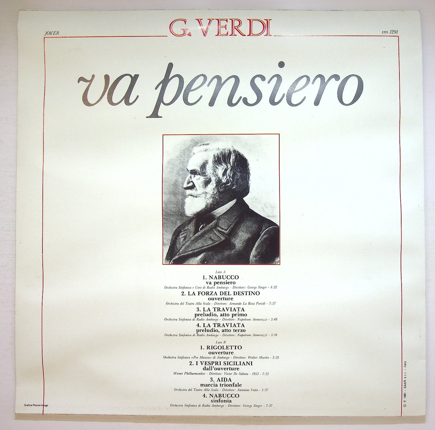 EBOND G. Verdi - Va Pensiero Vinile V126082