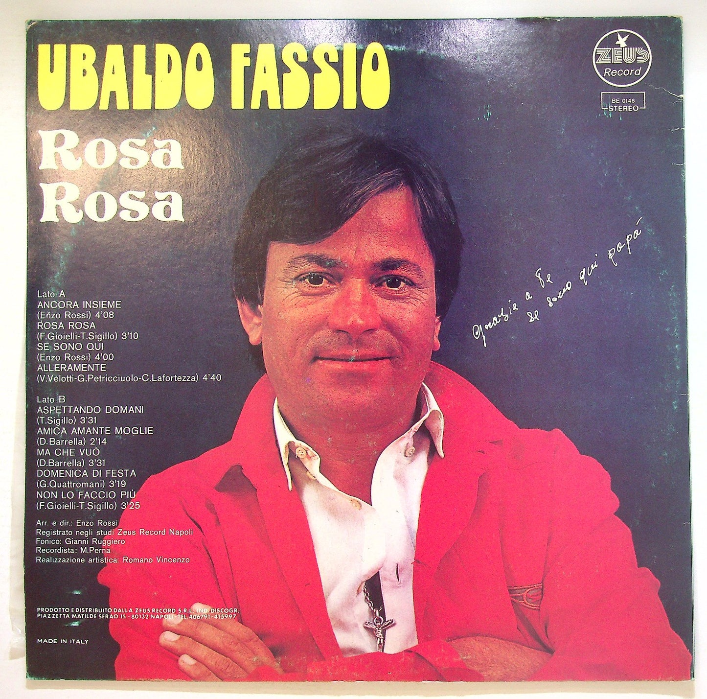 EBOND Ubaldo Fassio - Rosa Rosa Vinile V126083