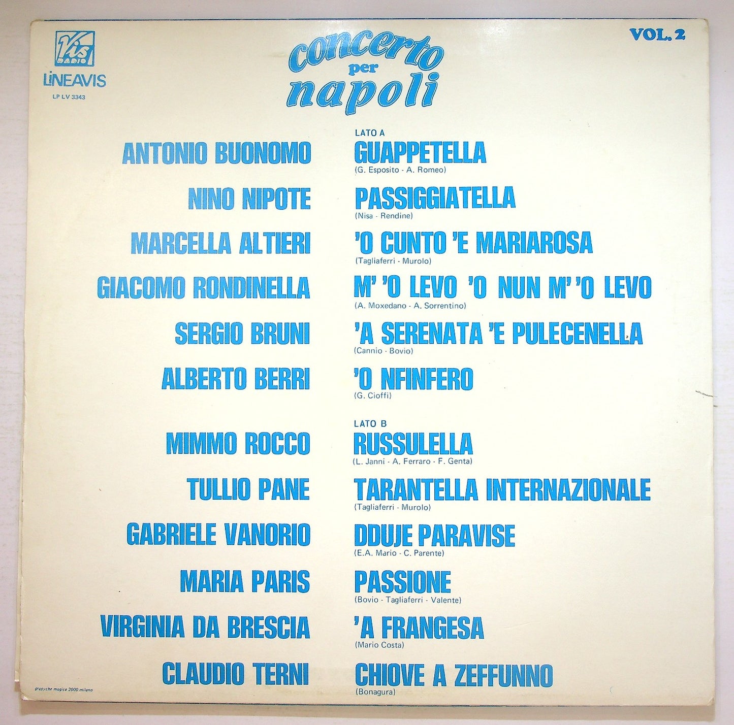 EBOND Various - Concerto Per Napoli Vol.2 Vinile V126085