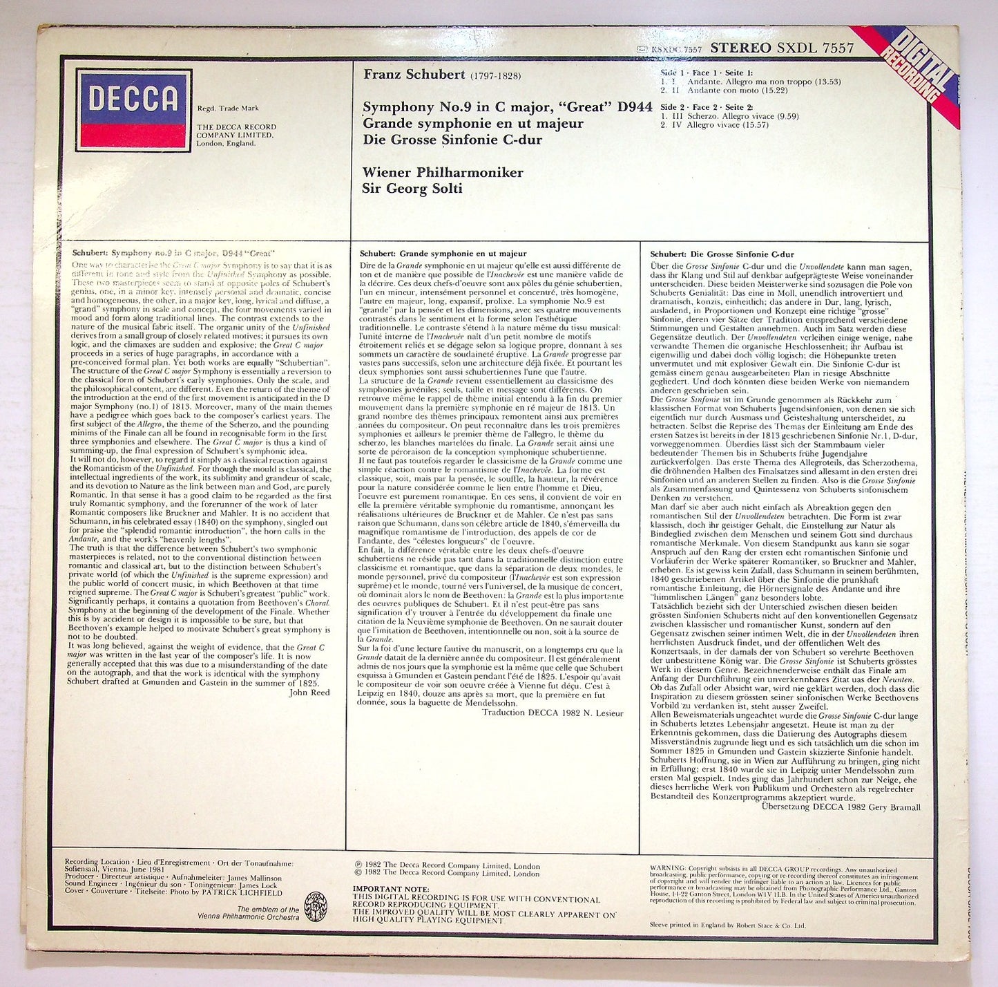 EBOND Schubert - Sir Georg Solti - Symphony No. 9 Vinile V126093