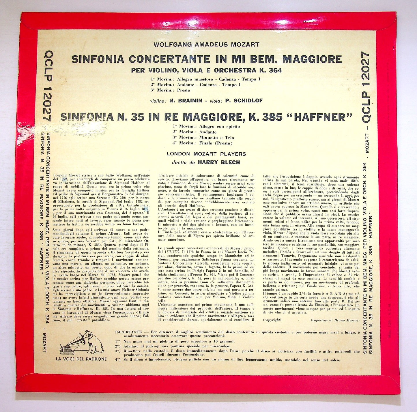 EBOND W.A. Mozart - Sinfonia Concertante - Sinfonia N. 35 Vinile V126097
