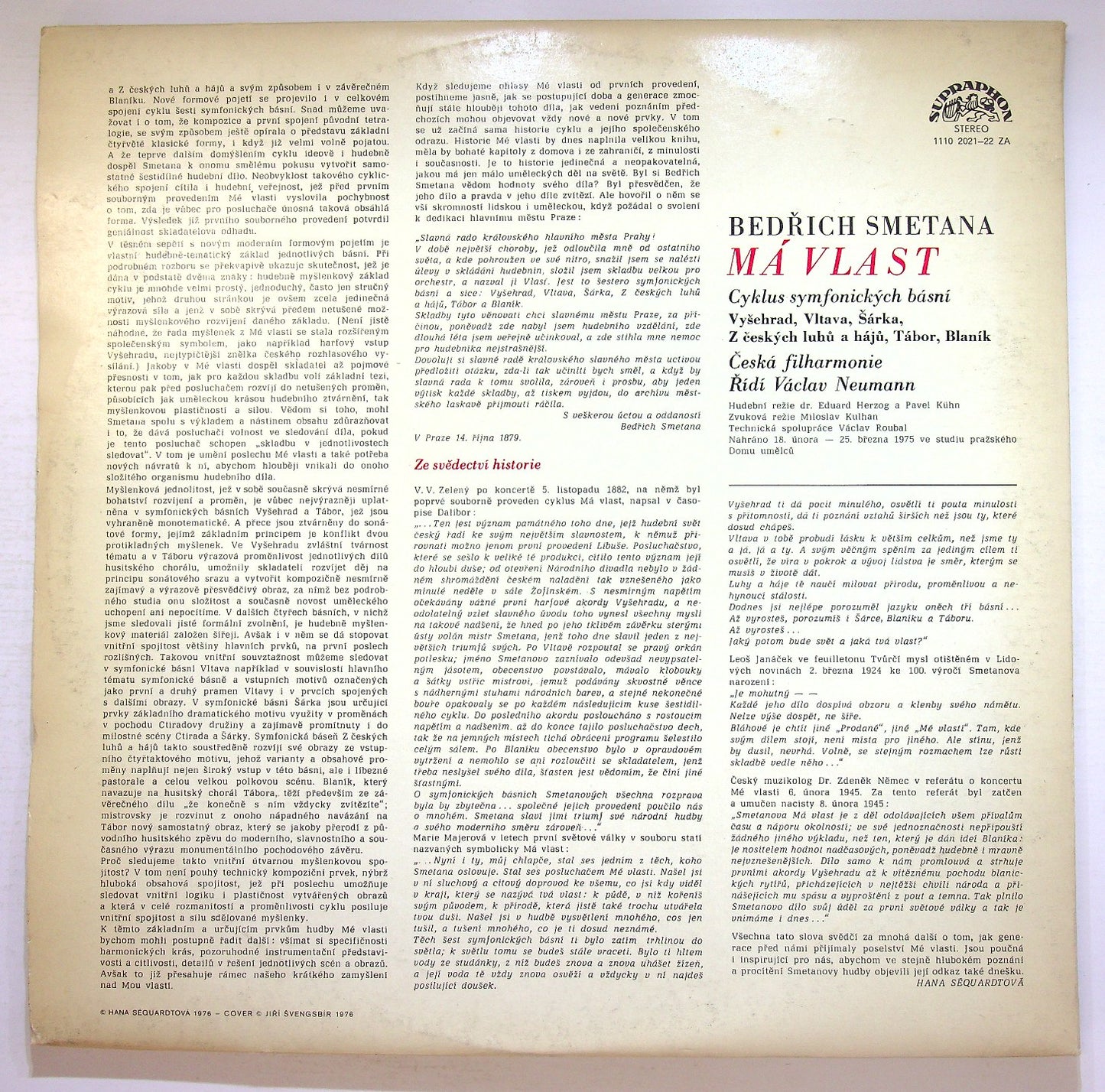 EBOND Bedřich Smetana - Ma Vlast Vinile V127058