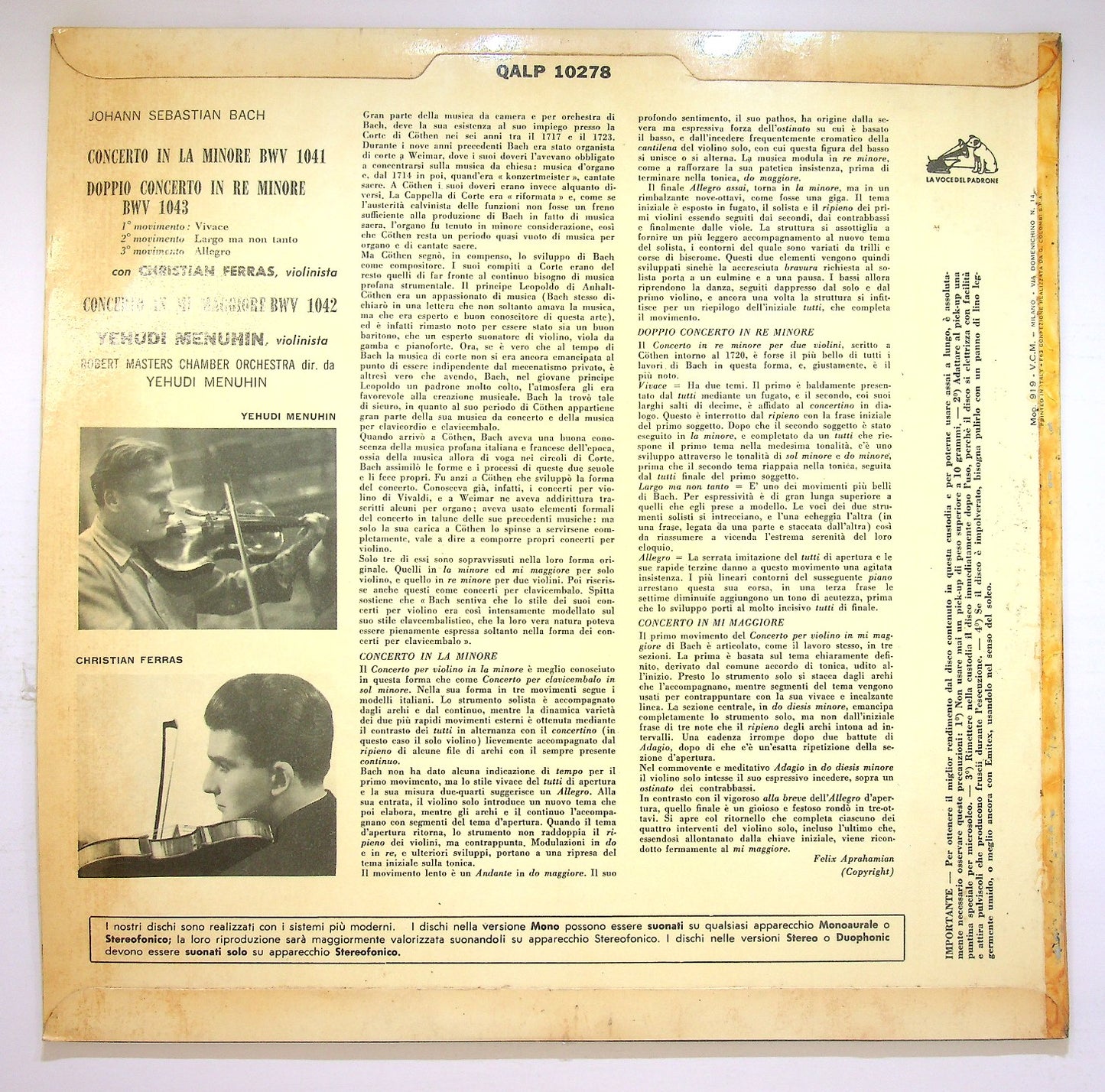 EBOND Bach , Yehudi Menuhin - Concerti Per Violino Vinile V127068
