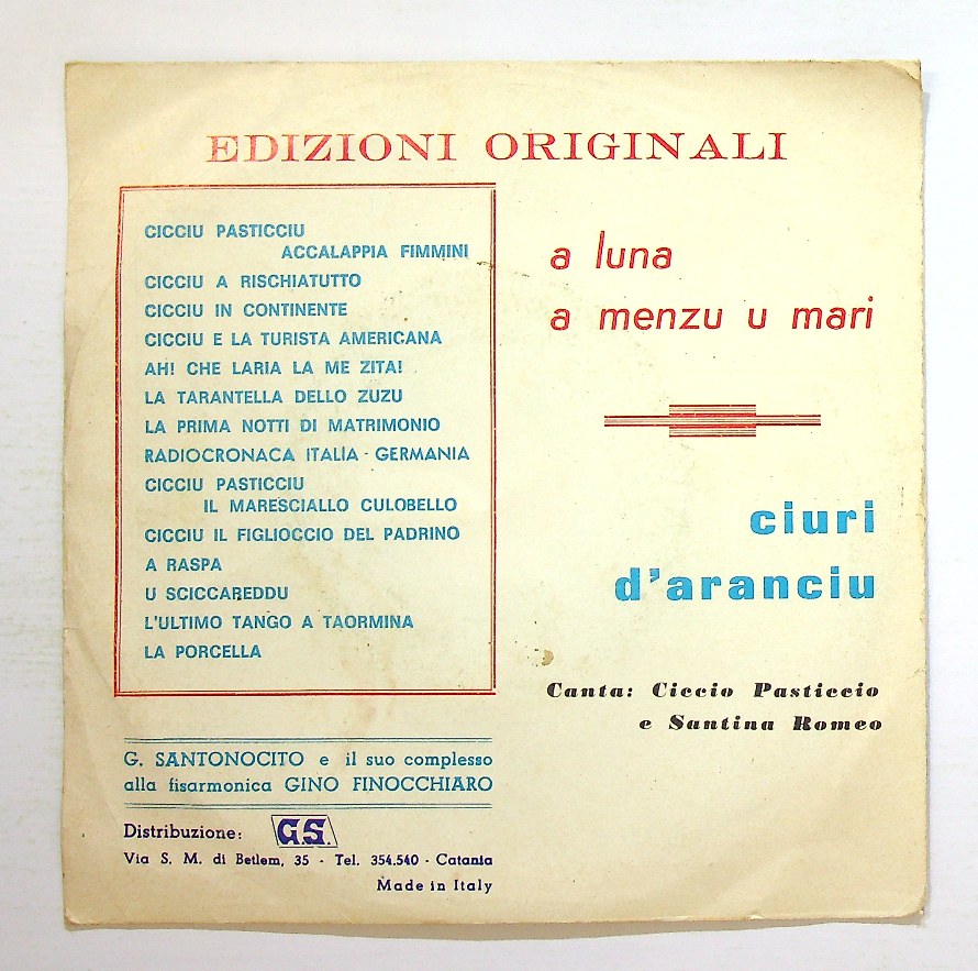 EBOND Ciccio Pasticcio - A Luna A Menzu U Mari Vinile V128021