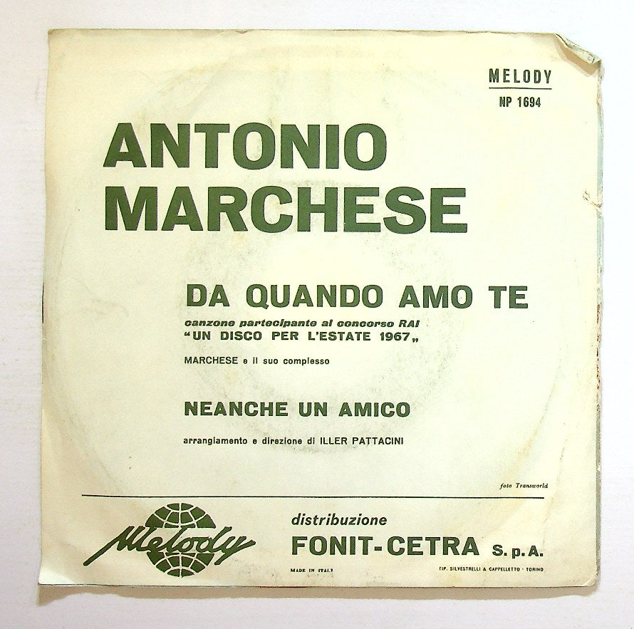 EBOND Antonio Marchese - Da Quando Amo Te Vinile V129009