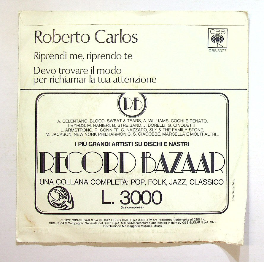 EBOND Roberto Carlos - Riprendi Me, Riprendo Te Vinile V129039