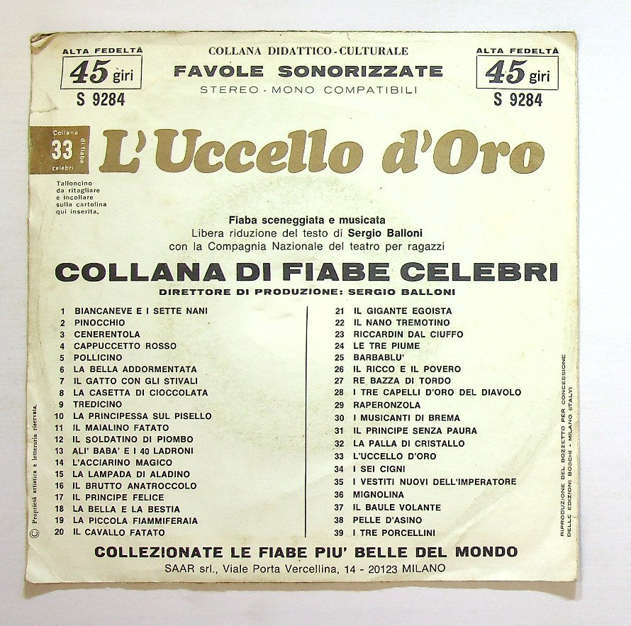 EBOND Fiabe Celebri - L'Uccello D'Oro Vinile V129089