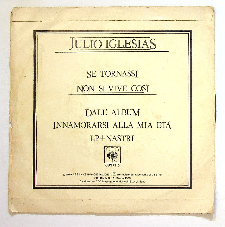EBOND Julio Iglesias - Se Tornassi Vinile V130143