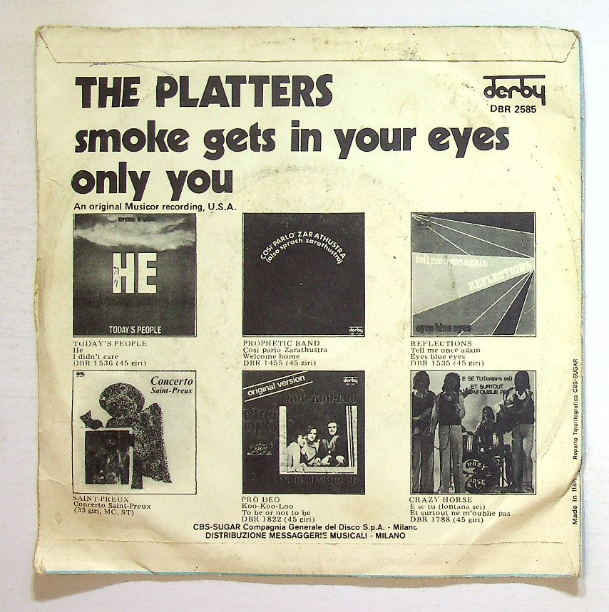 EBOND The Platters - Smoke Gets In Your Eyes / Only You Vinile V131061