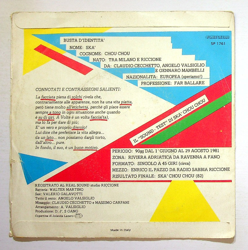 EBOND Claudio Cecchetto E La Dee Jay's Gang - Ska' Chou Chou Vinile V131103