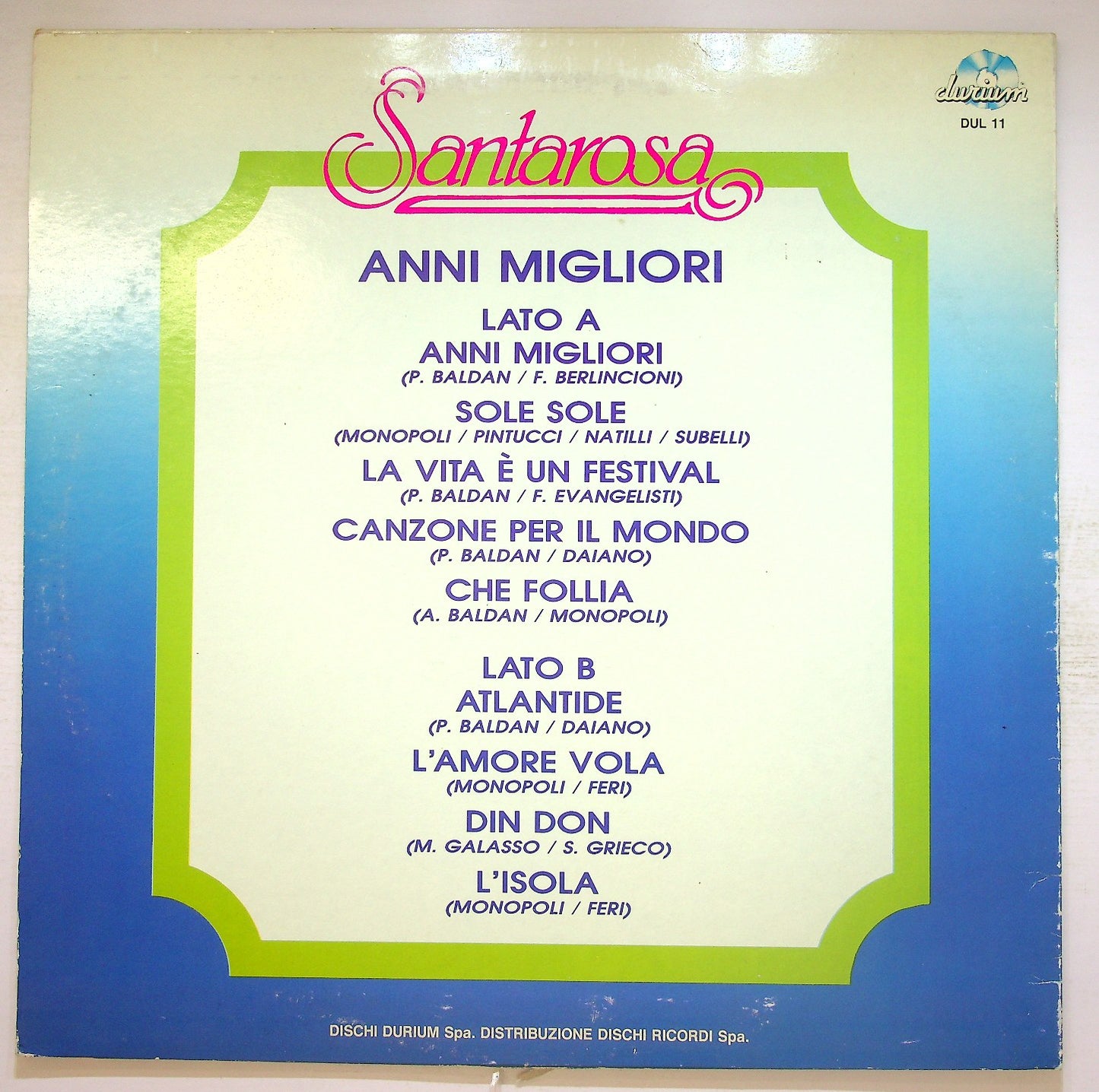 EBOND Santarosa - Anni Migliori Vinile V132059
