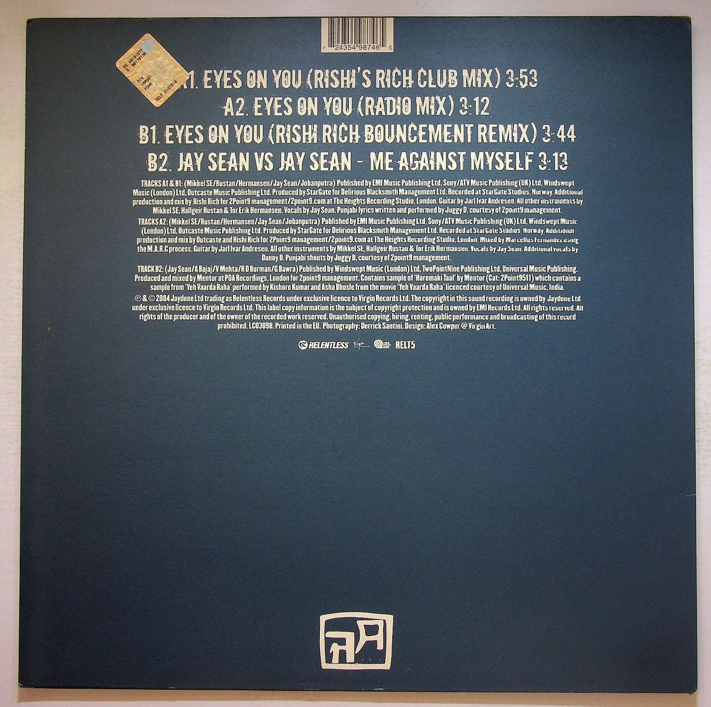 EBOND Jay Sean Featuring The Rishi Rich Project - Eyes On You Vinile V132141