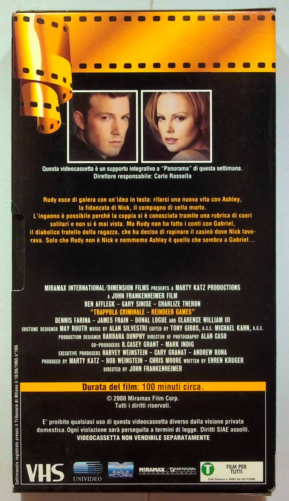 EBOND Trappola Criminale Editoriale VHS VH000240