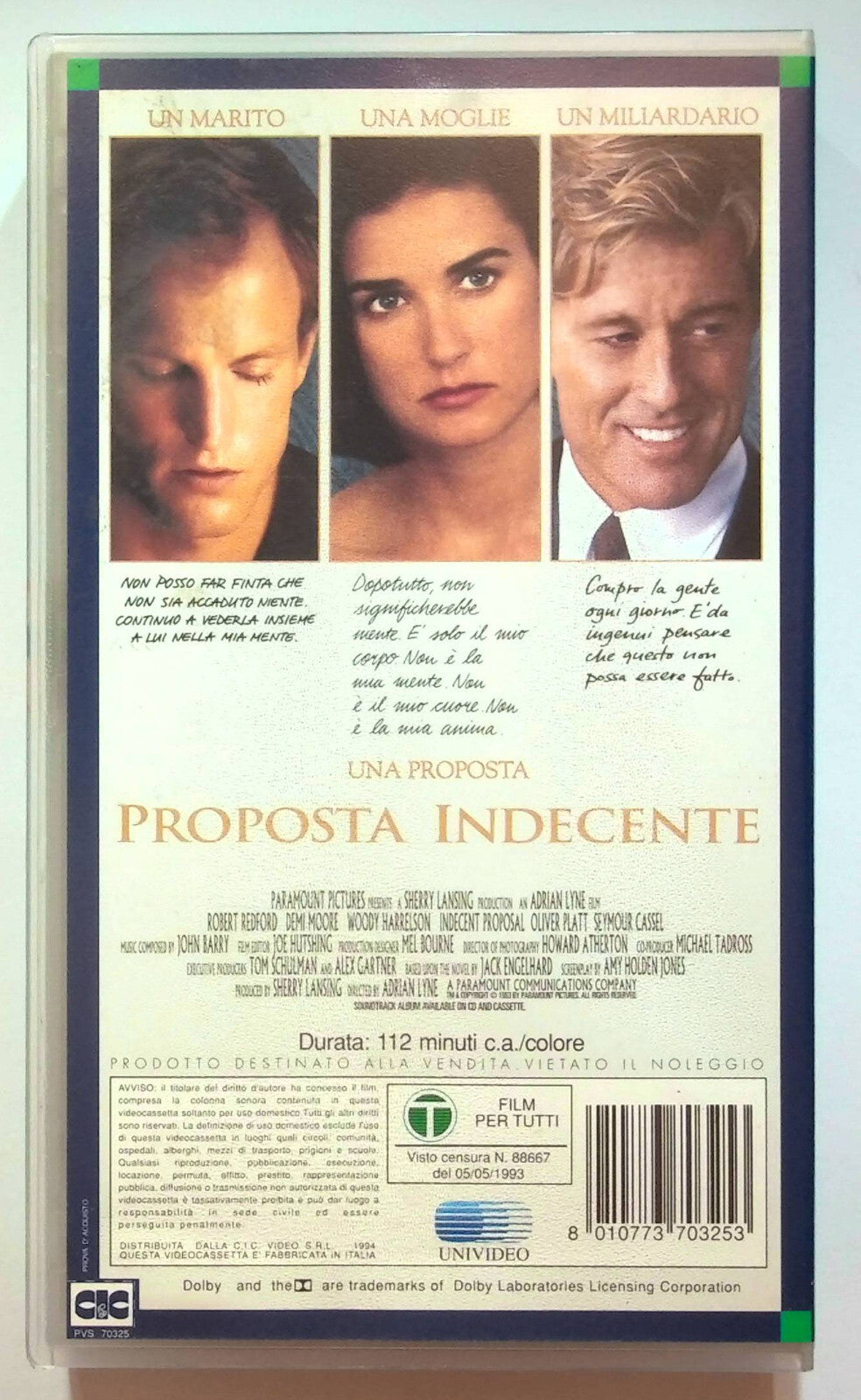 EBOND Proposta Indecente VHS VH000371