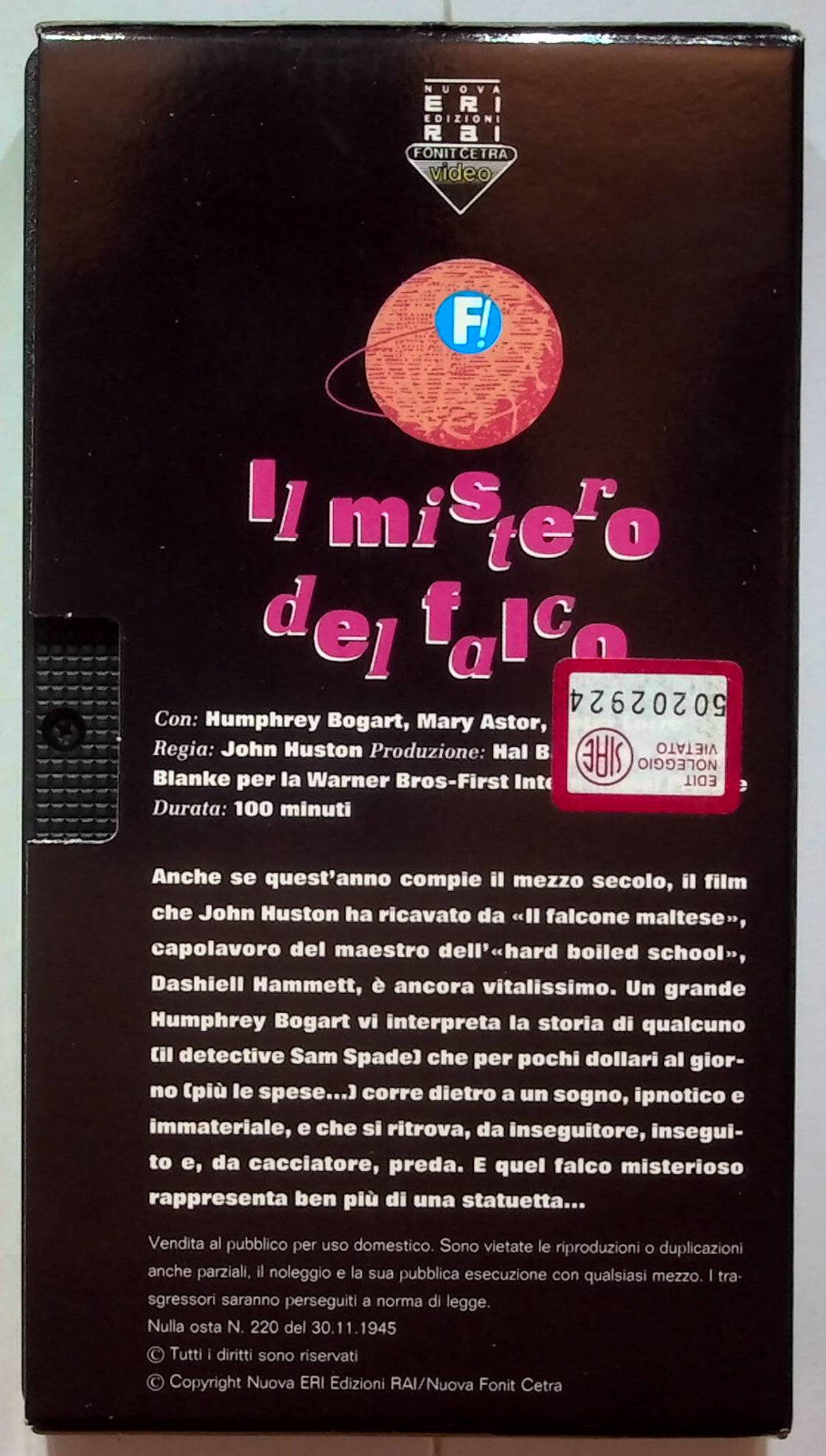 EBOND Il Mistero Del Falco VHS VH000628