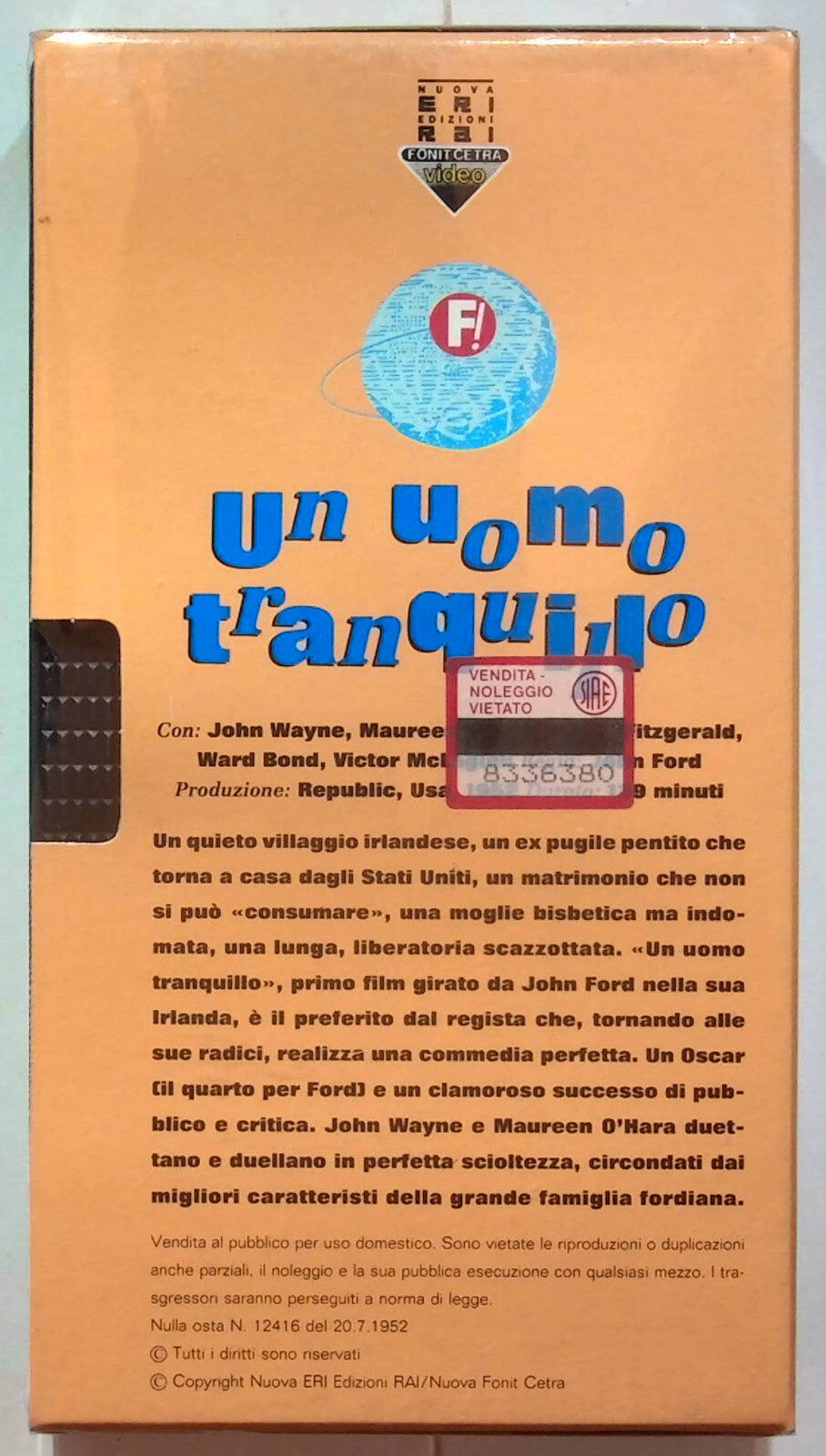 EBOND Un Uomo Tranquillo VHS VH000634