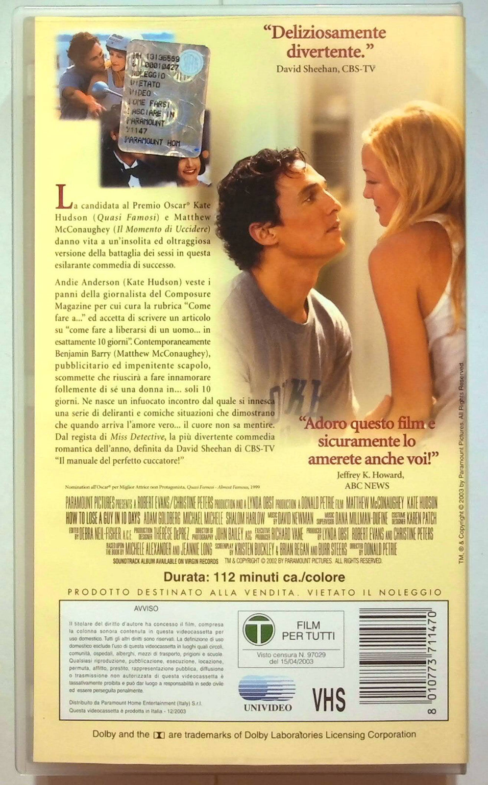 EBOND Come Farsi Lasciare In 10 Giorni VHS VH000708