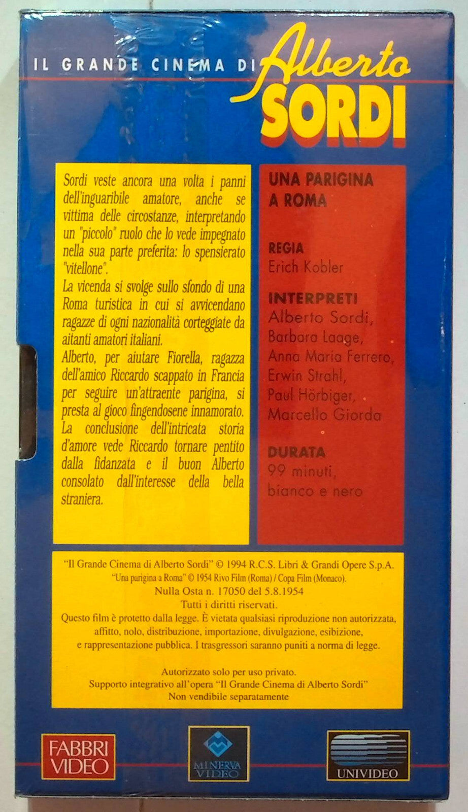 EBOND Una Parigina A Roma Il Grande Cinema Alberto Sordi Editoriale VHS VH000833